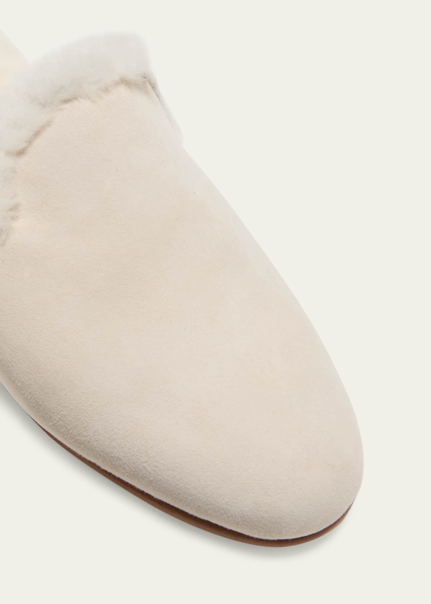 Manolo Blahnik Mariamu Suede Shearling Slipper Mules Image 5 of 5