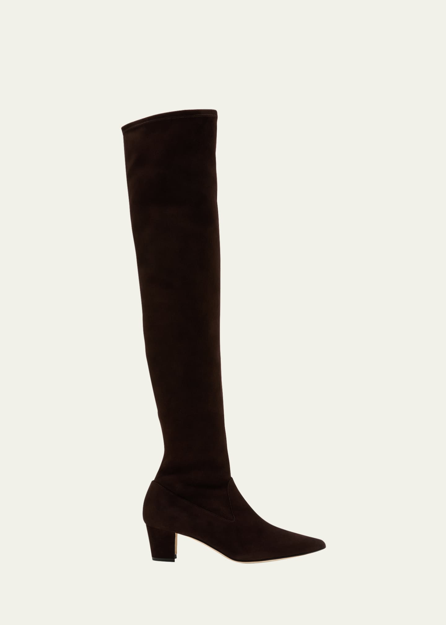 Manolo Blahnik Lupasca Suede Over The Knee Boots