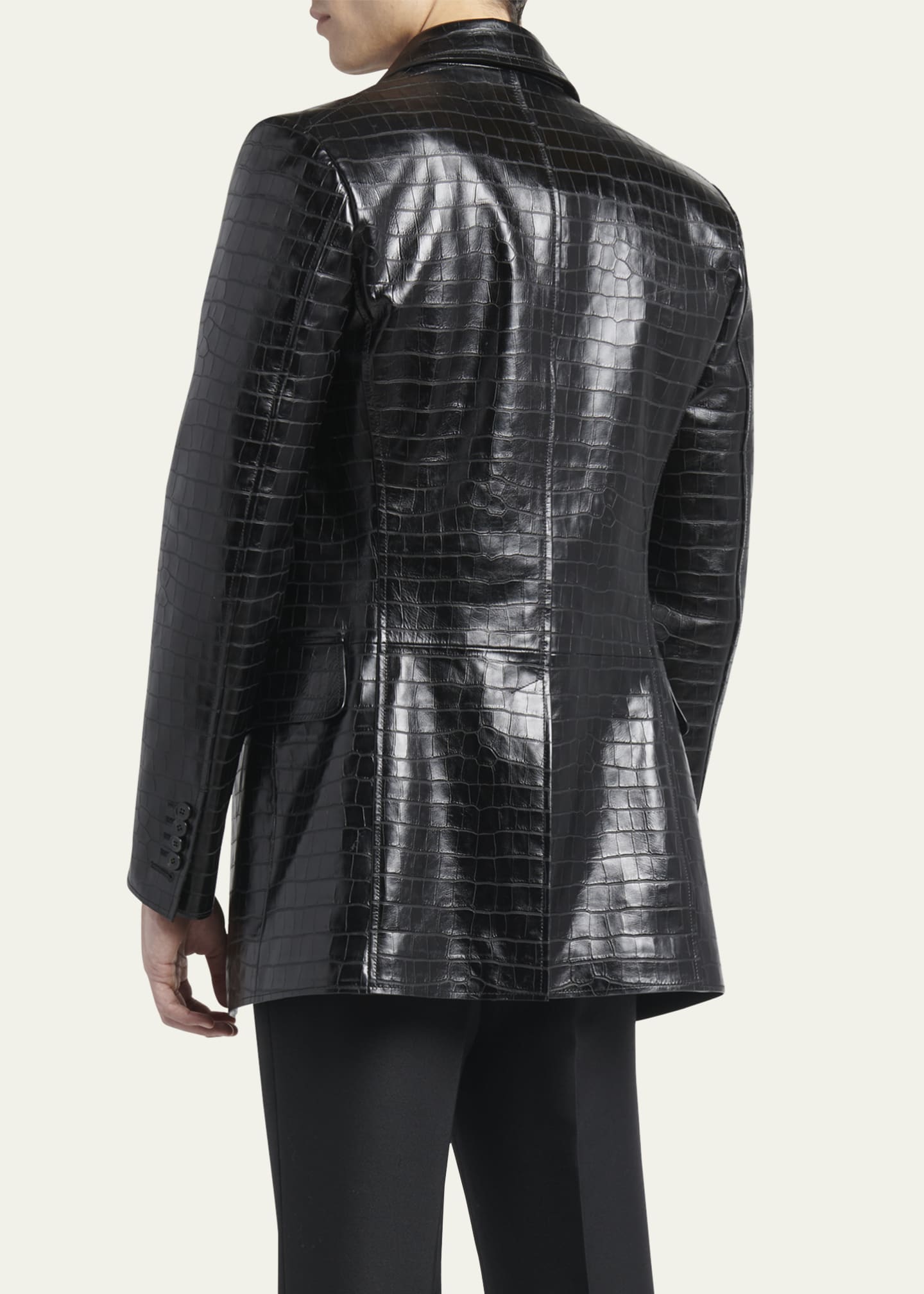 TOM FORD Crocodile-Embossed Leather Utility Jacket - Bergdorf Goodman