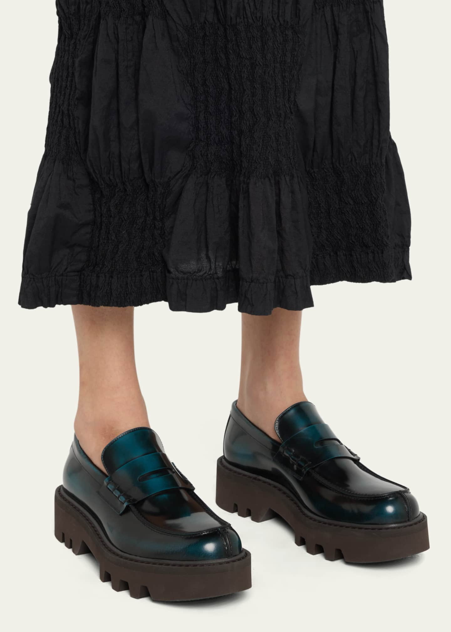 Dries Van Noten Leather Penny Loafers - Bergdorf Goodman