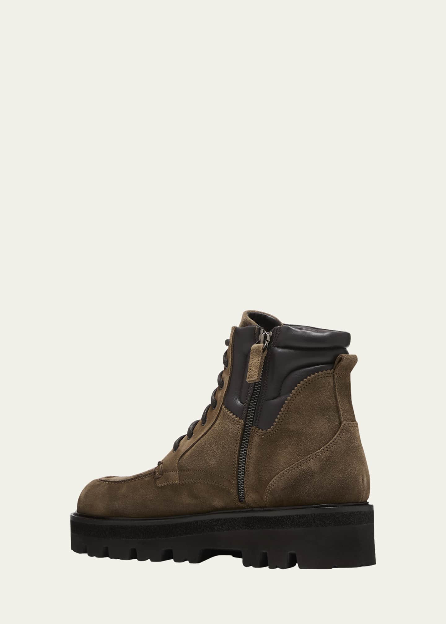 Aquatalia Men s Fortino Weatherproof Suede Zip Combat Boots