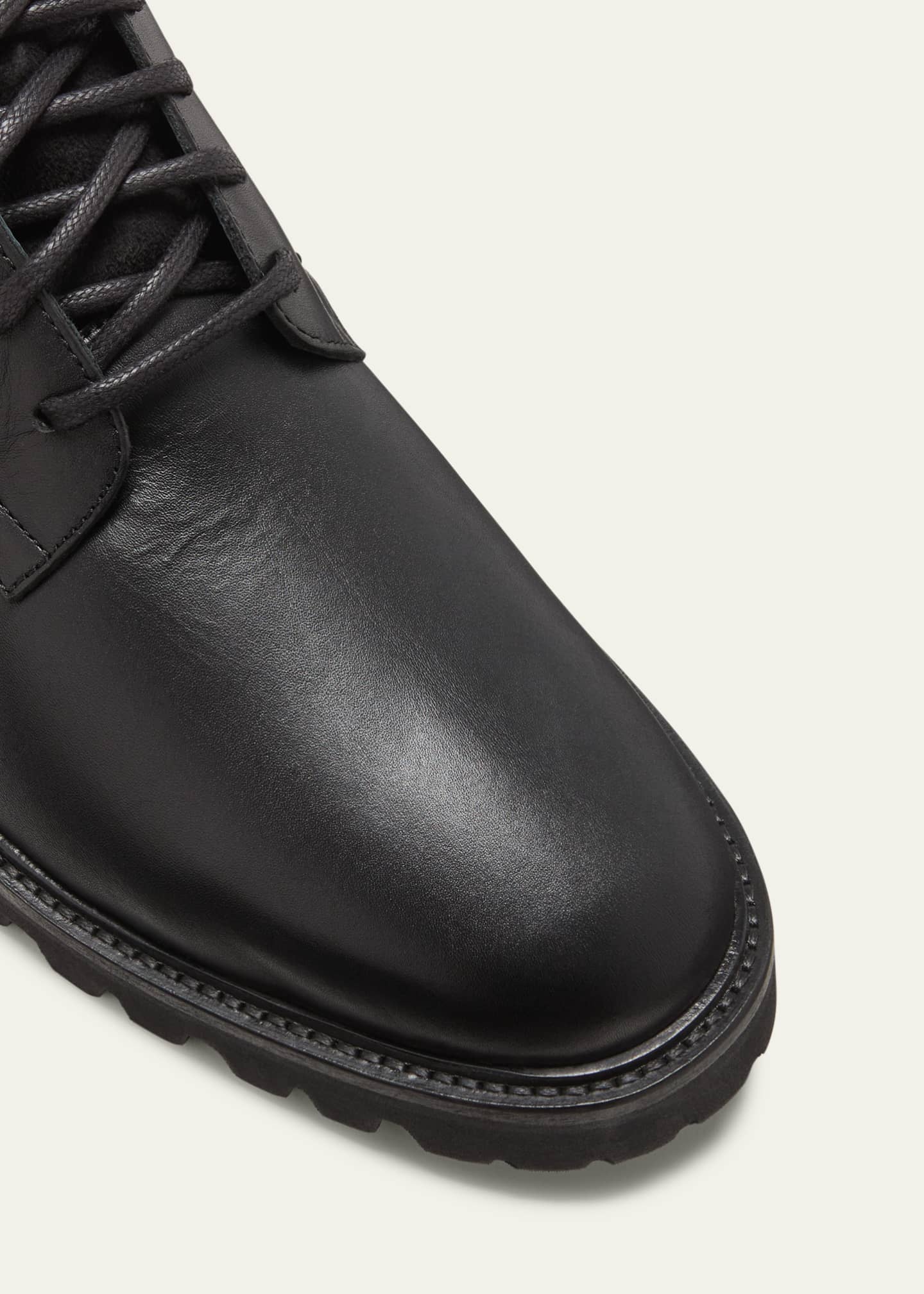 Aquatalia Men s Gitano Weatherproof Leather and Suede Lace Up Boots Black Men s 11D Boots Ankle Boots Booties