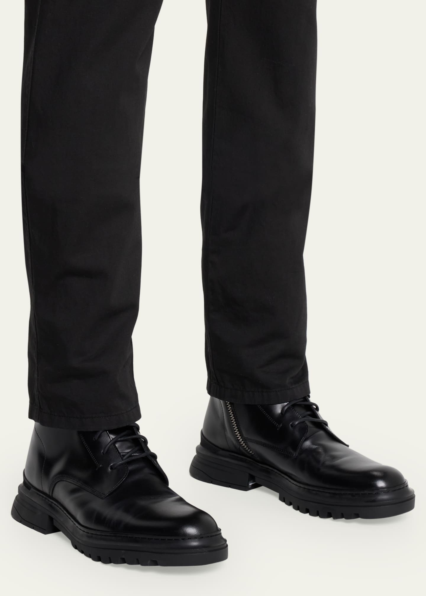 Aquatalia Men's Edmundo Weatherproof Leather Zip Combat Boots ...