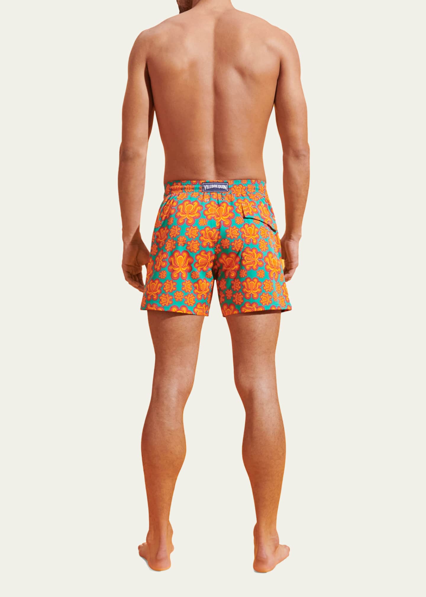 Printed Swim Shorts in Orange - Vilebrequin Kids