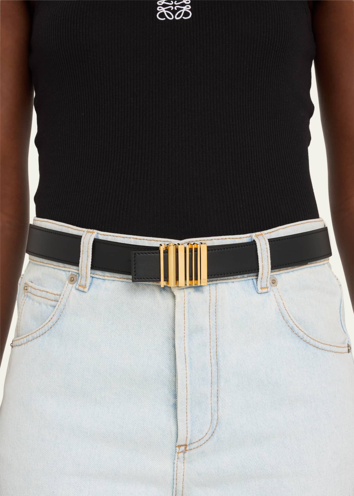 Loewe Graphic Buckle Leather Belt Bergdorf Goodman