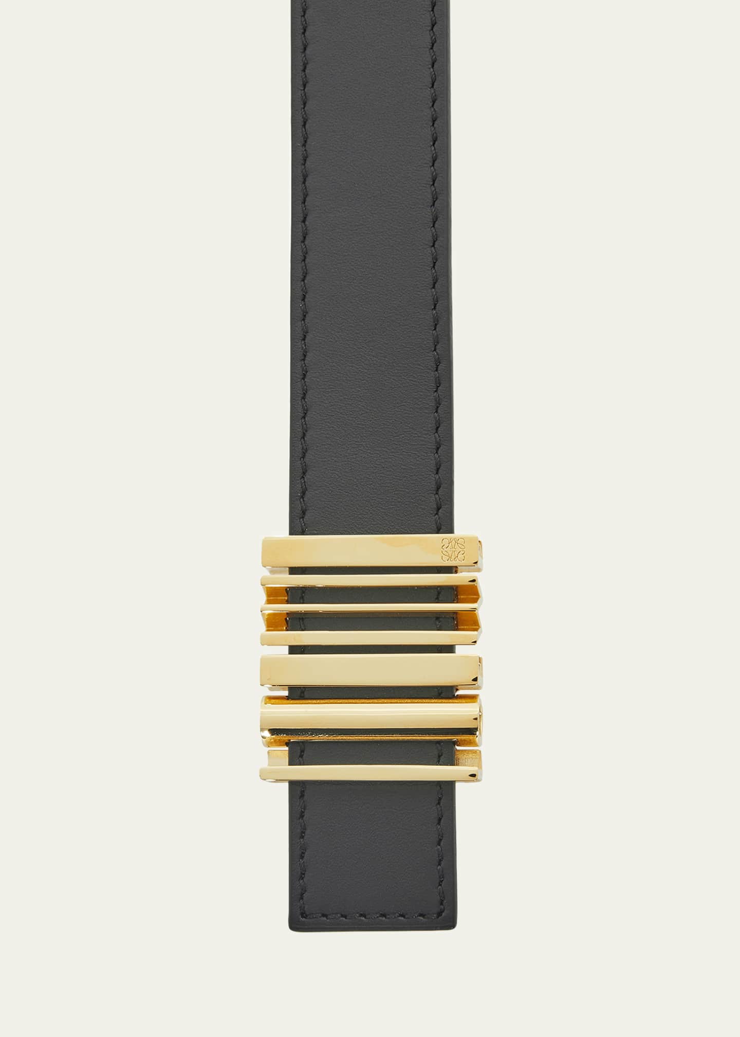Loewe Graphic Buckle Leather Belt - Bergdorf Goodman