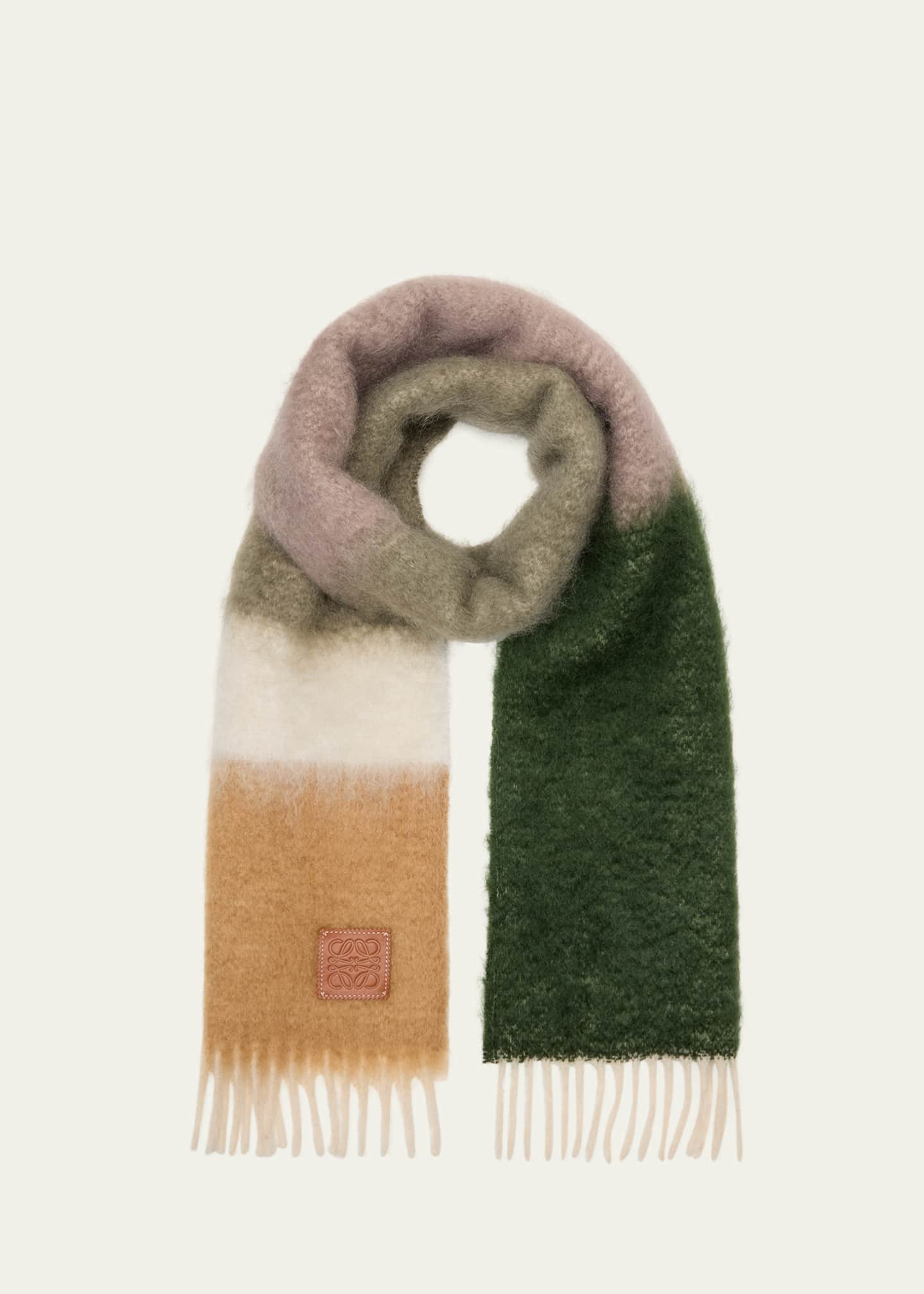 Color Block Scarf in Lion Brand Go For Faux - L80393