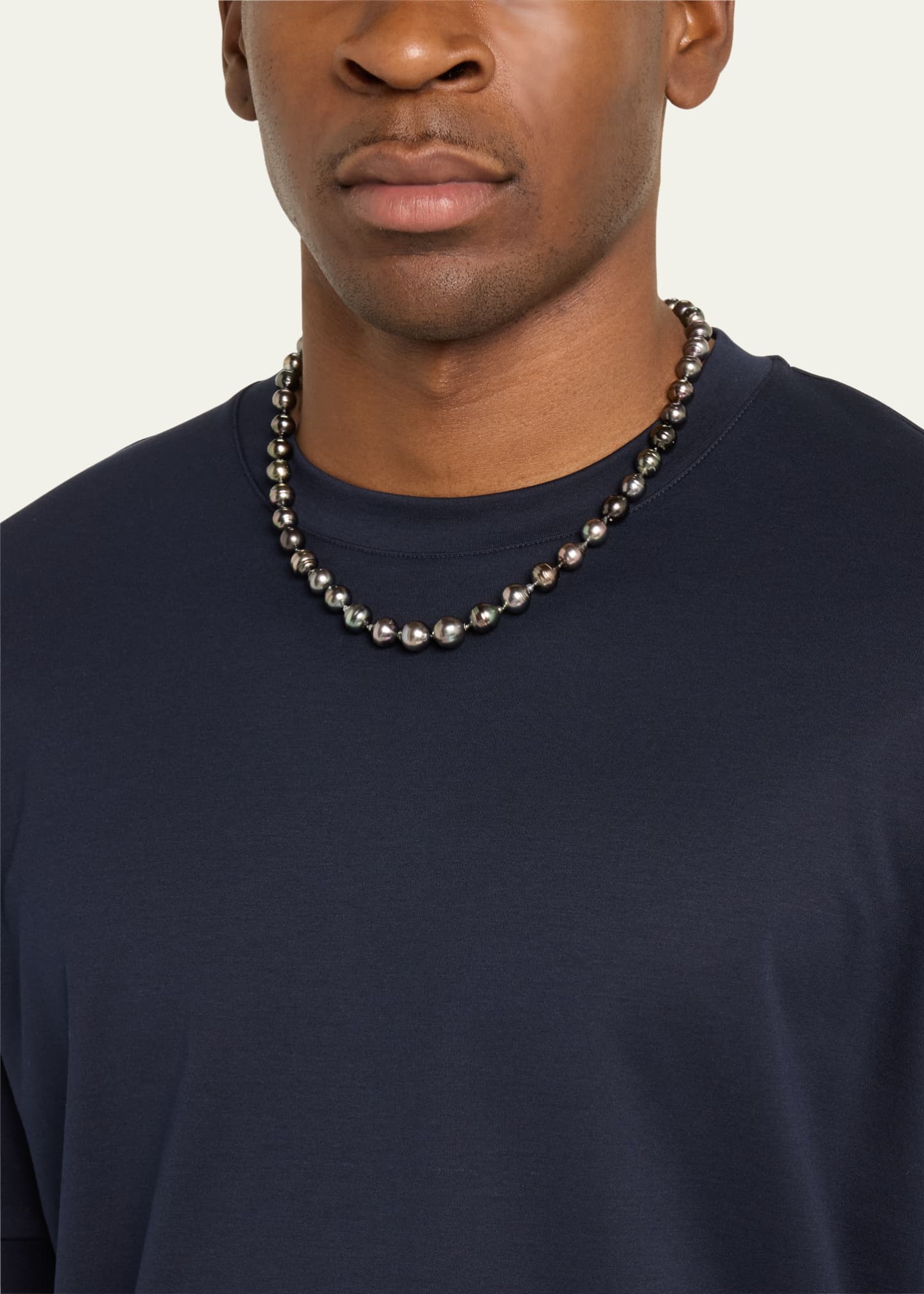 Lois Sasson Design Men's Black Tahitian Pearl Necklace, 20"L Image 2 of 4