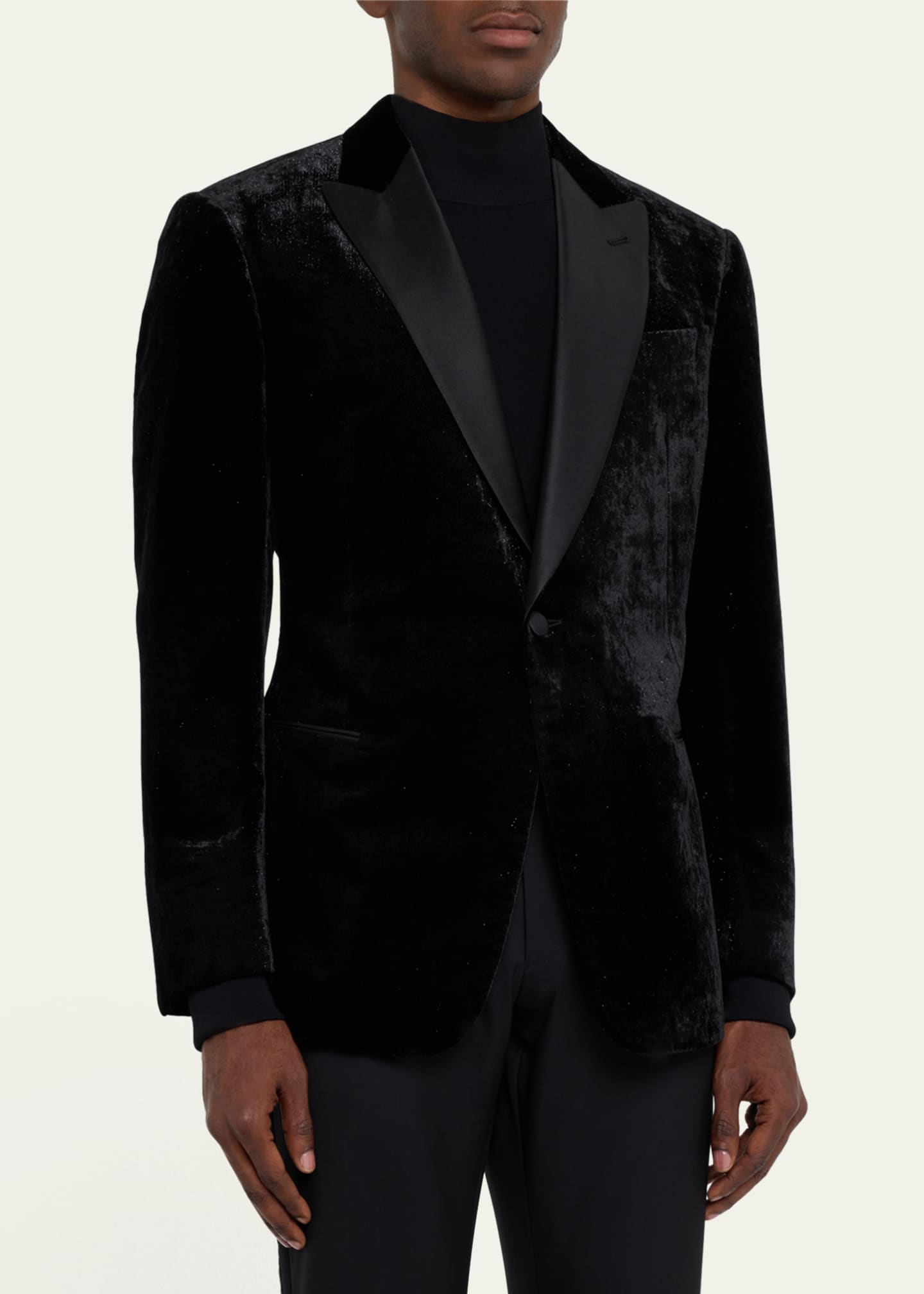 Giorgio Armani Men's Velvet Peak-Lapel Dinner Jacket - Bergdorf Goodman