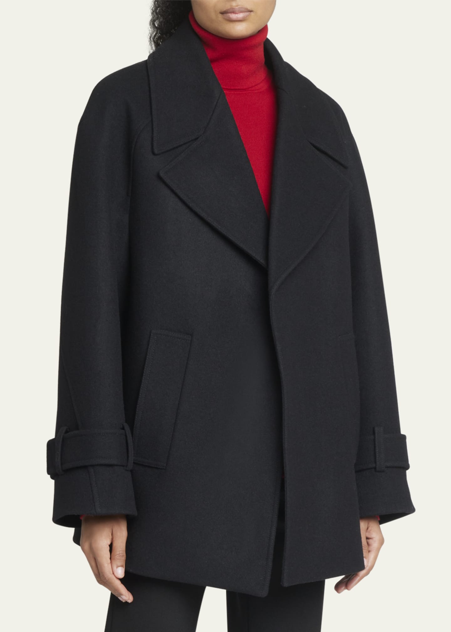 Victoria Beckham Oversized Wool Blend Peacoat Bergdorf Goodman