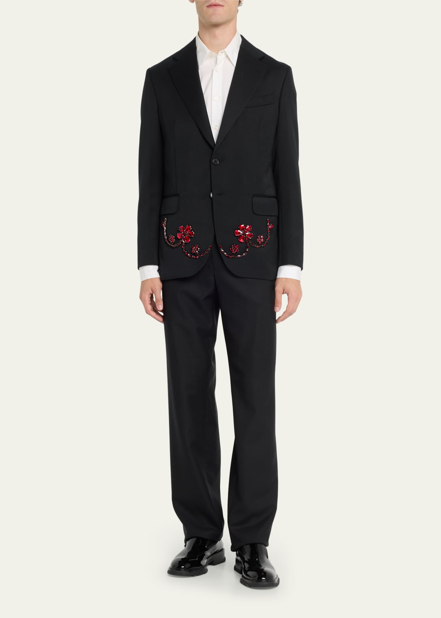 Simone Rocha Men's CrystalEmbellished Floral Sport Coat Bergdorf Goodman