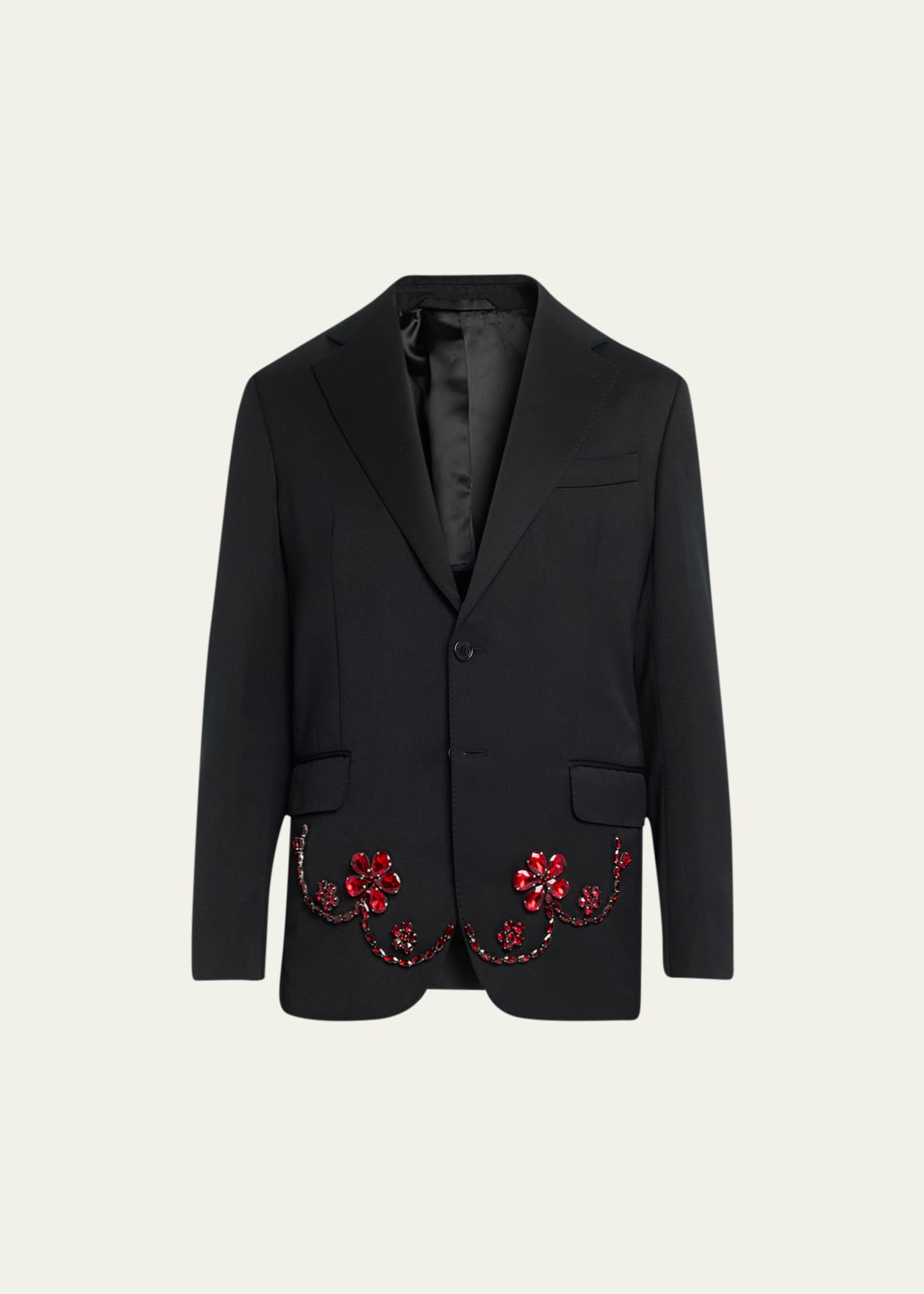 Simone Rocha Men's CrystalEmbellished Floral Sport Coat Bergdorf Goodman