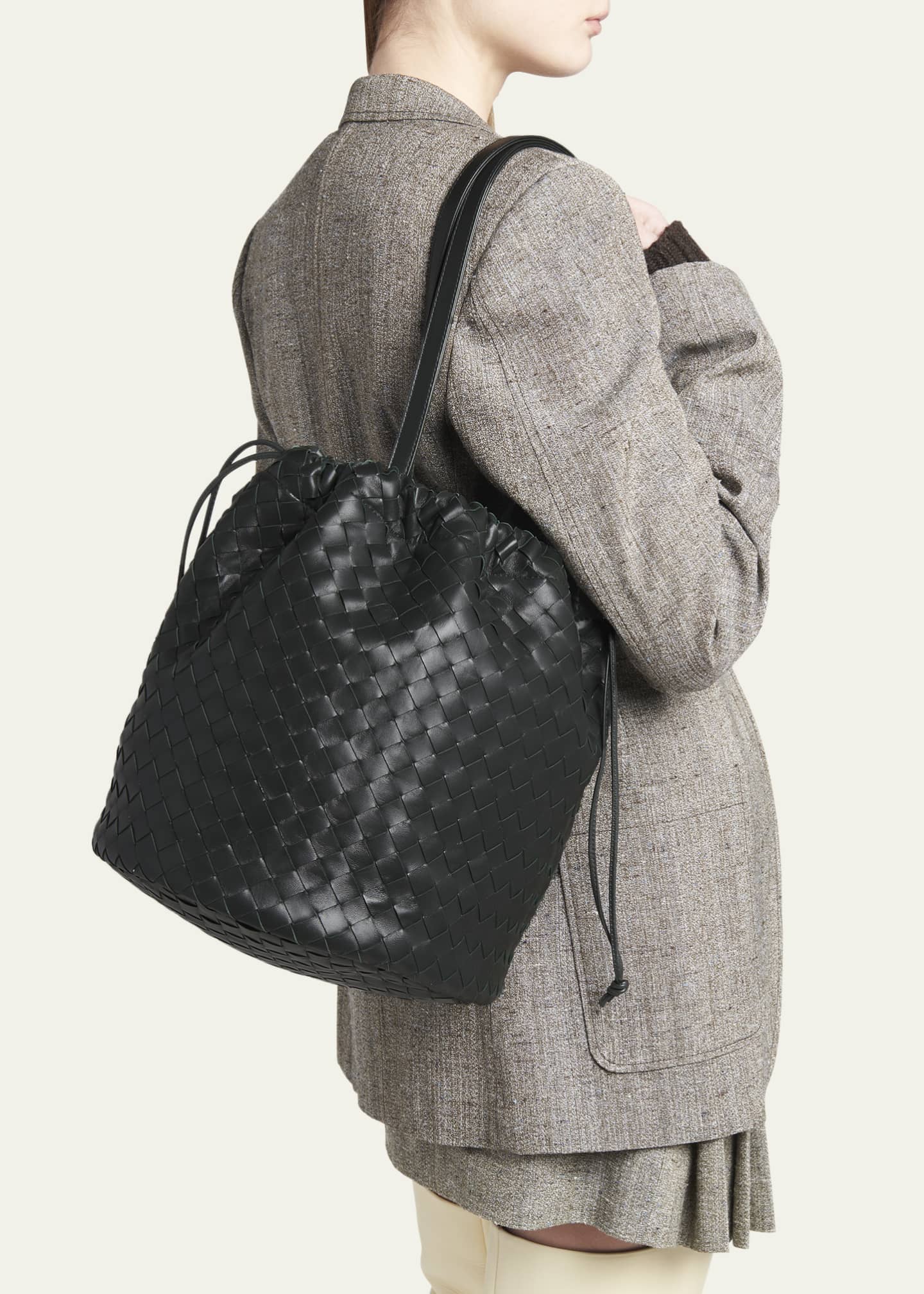 Bottega Veneta Small Intrecciato Knot Leather Bucket Bag