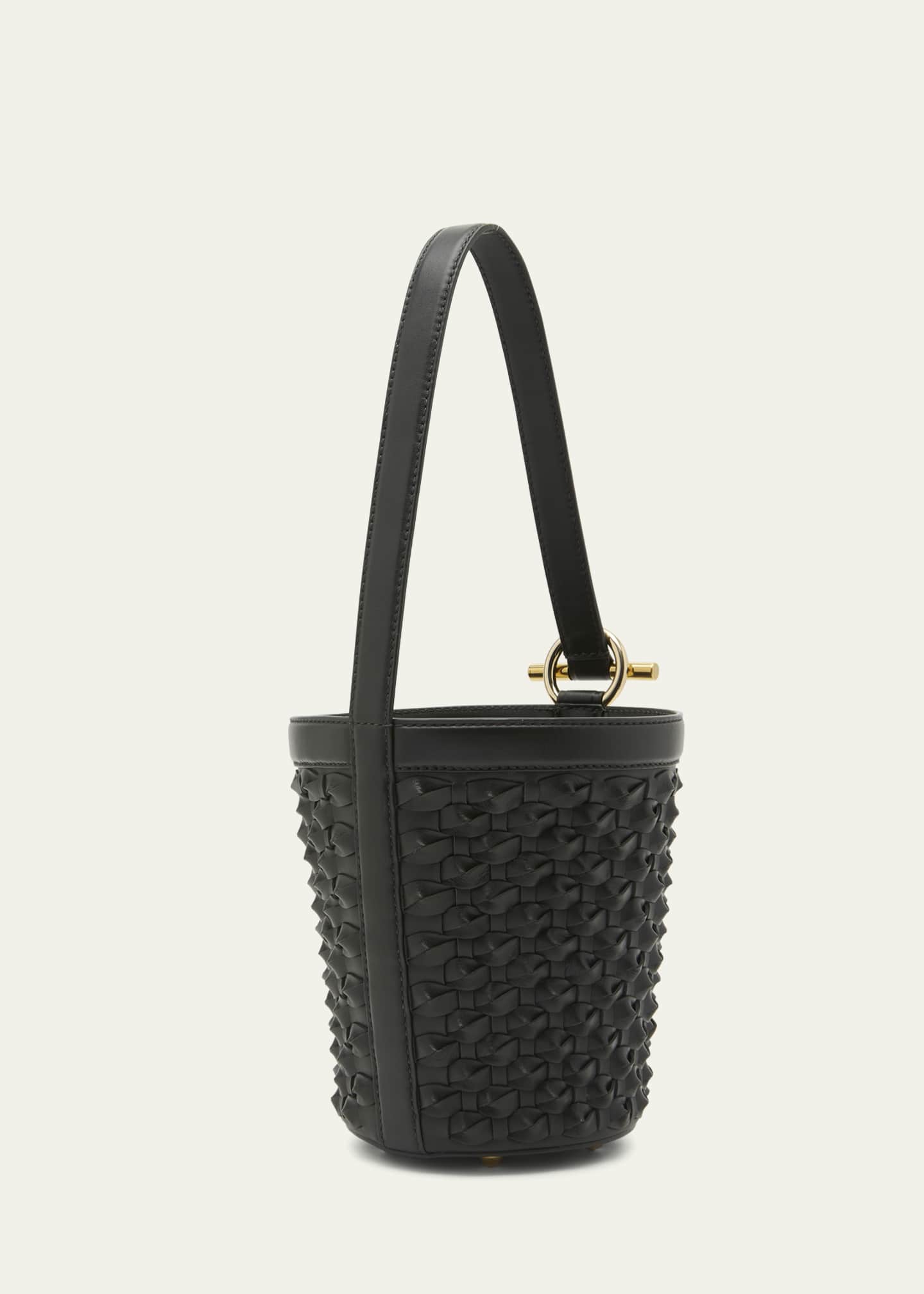Bottega Veneta Small Intrecciato Knot Leather Bucket Bag