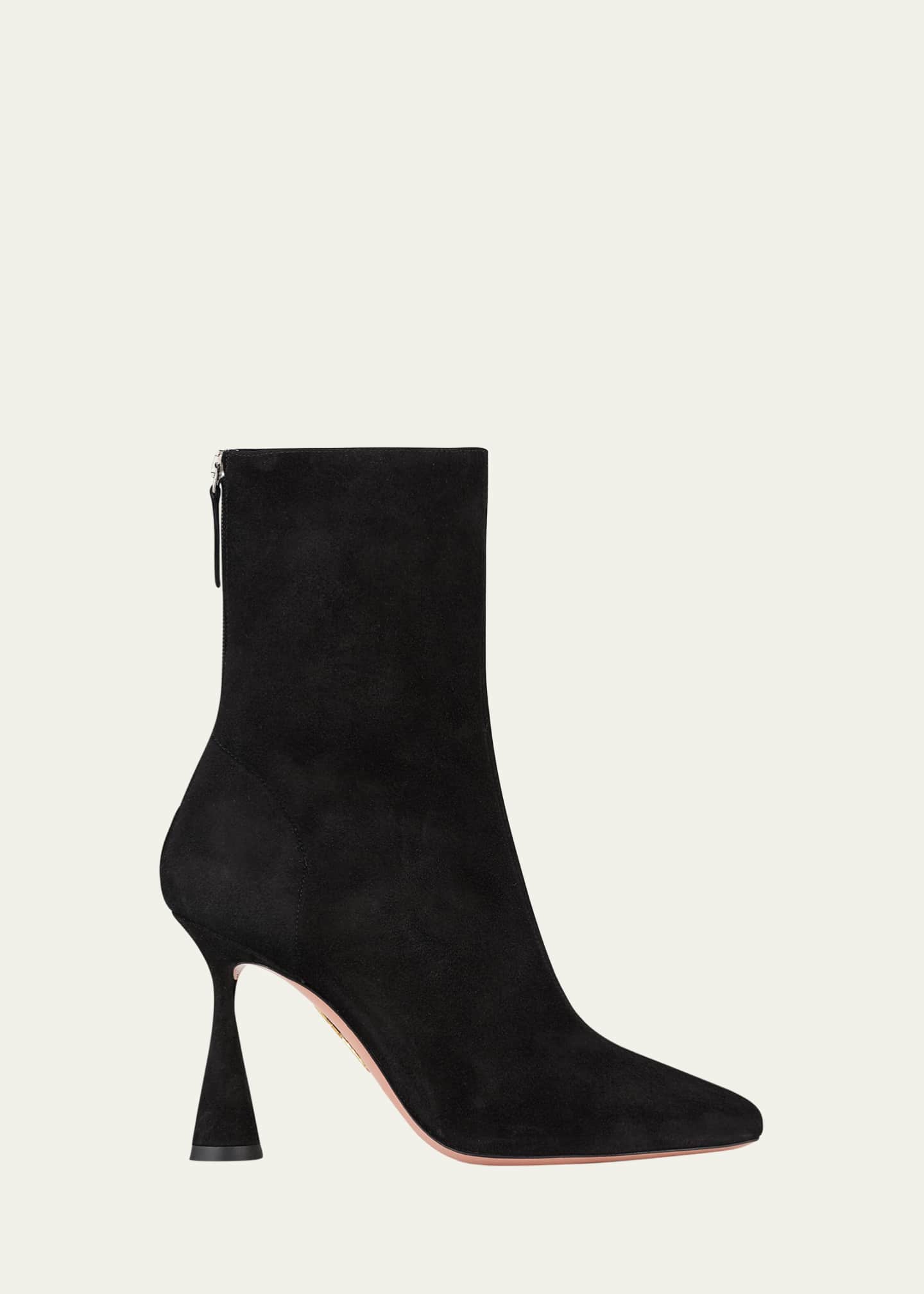 Aquazzura Amore Suede Zip Ankle Booties Bergdorf Goodman