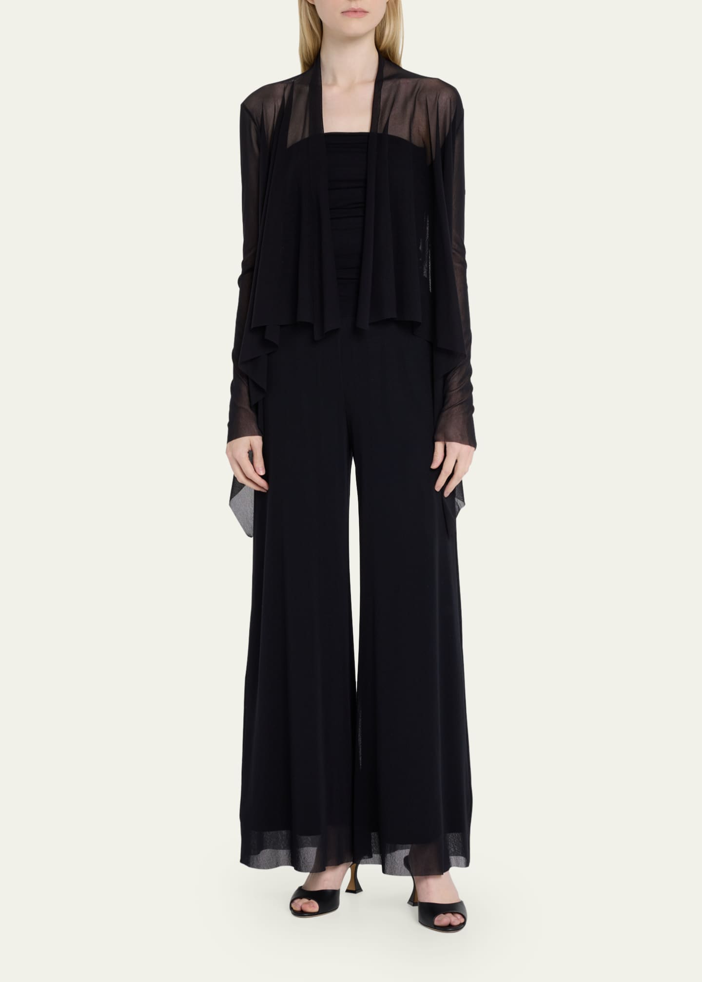 Fuzzi Open-Front Tulle Handkerchief Cardigan Image 2 of 5