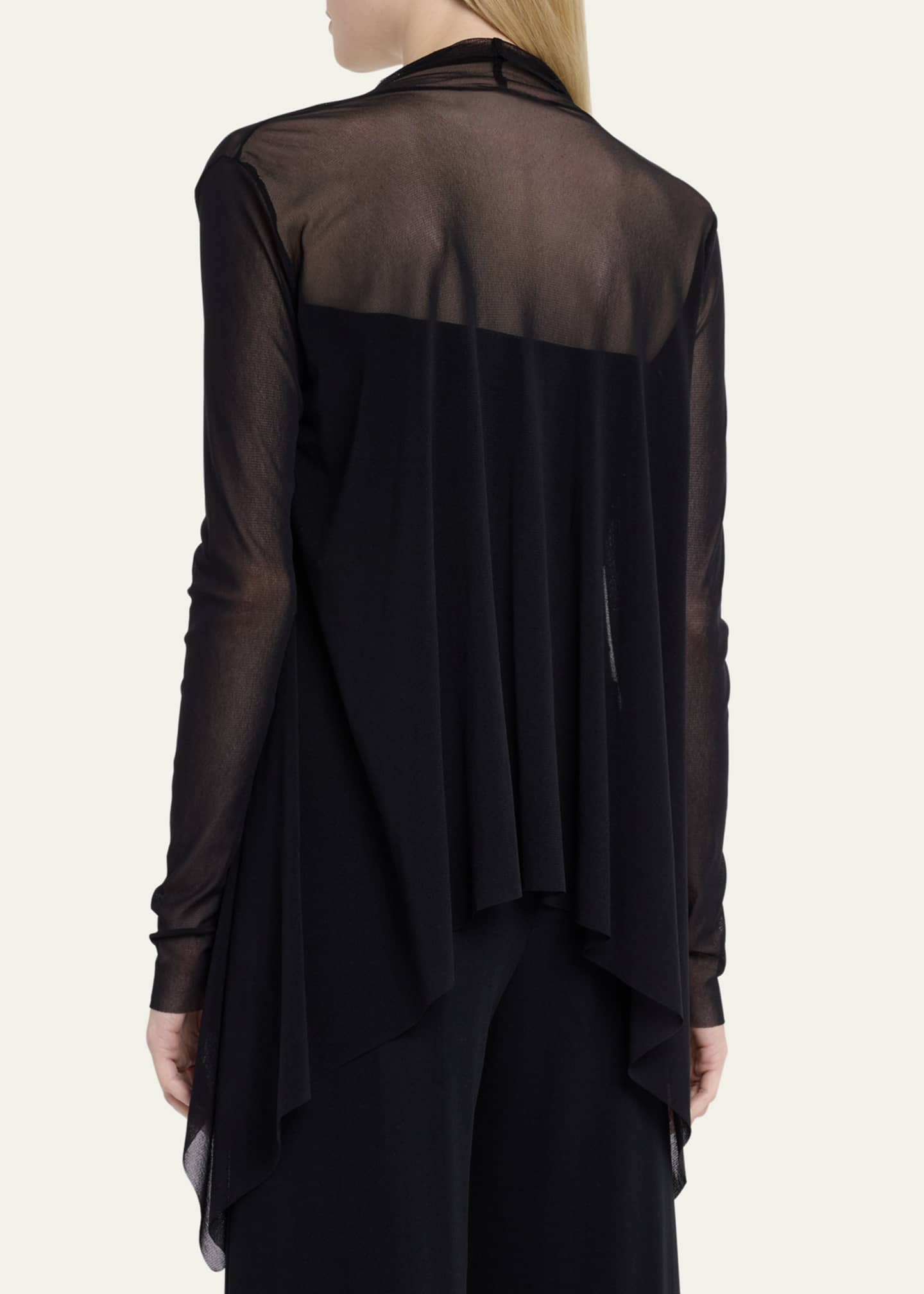 Fuzzi Open-Front Tulle Handkerchief Cardigan Image 3 of 5