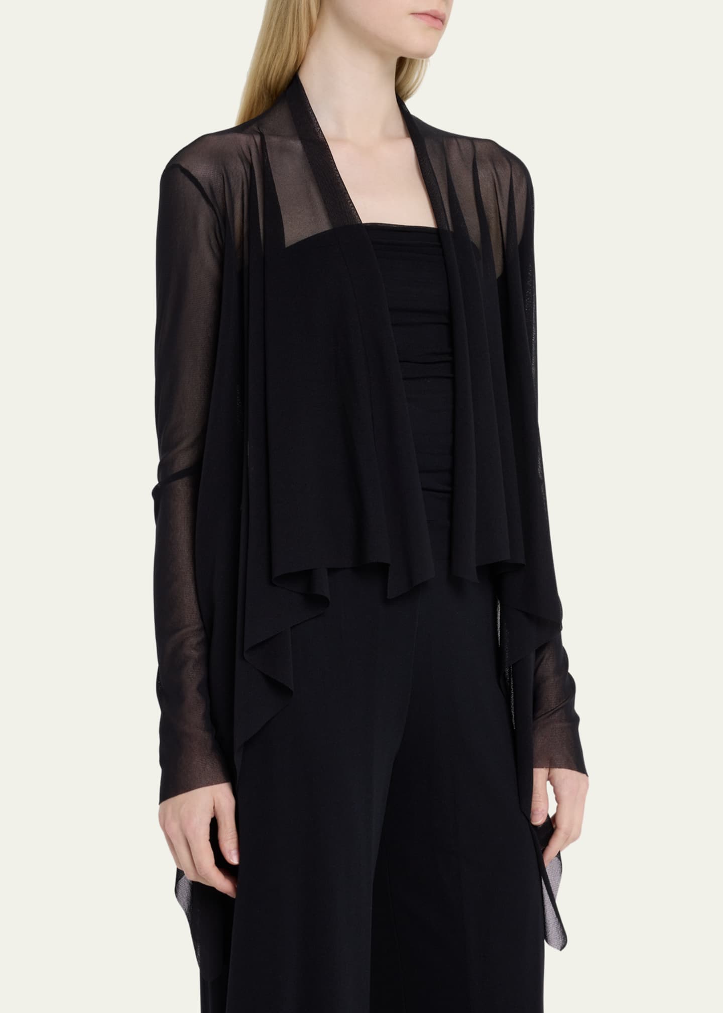 Fuzzi Open-Front Tulle Handkerchief Cardigan Image 4 of 5