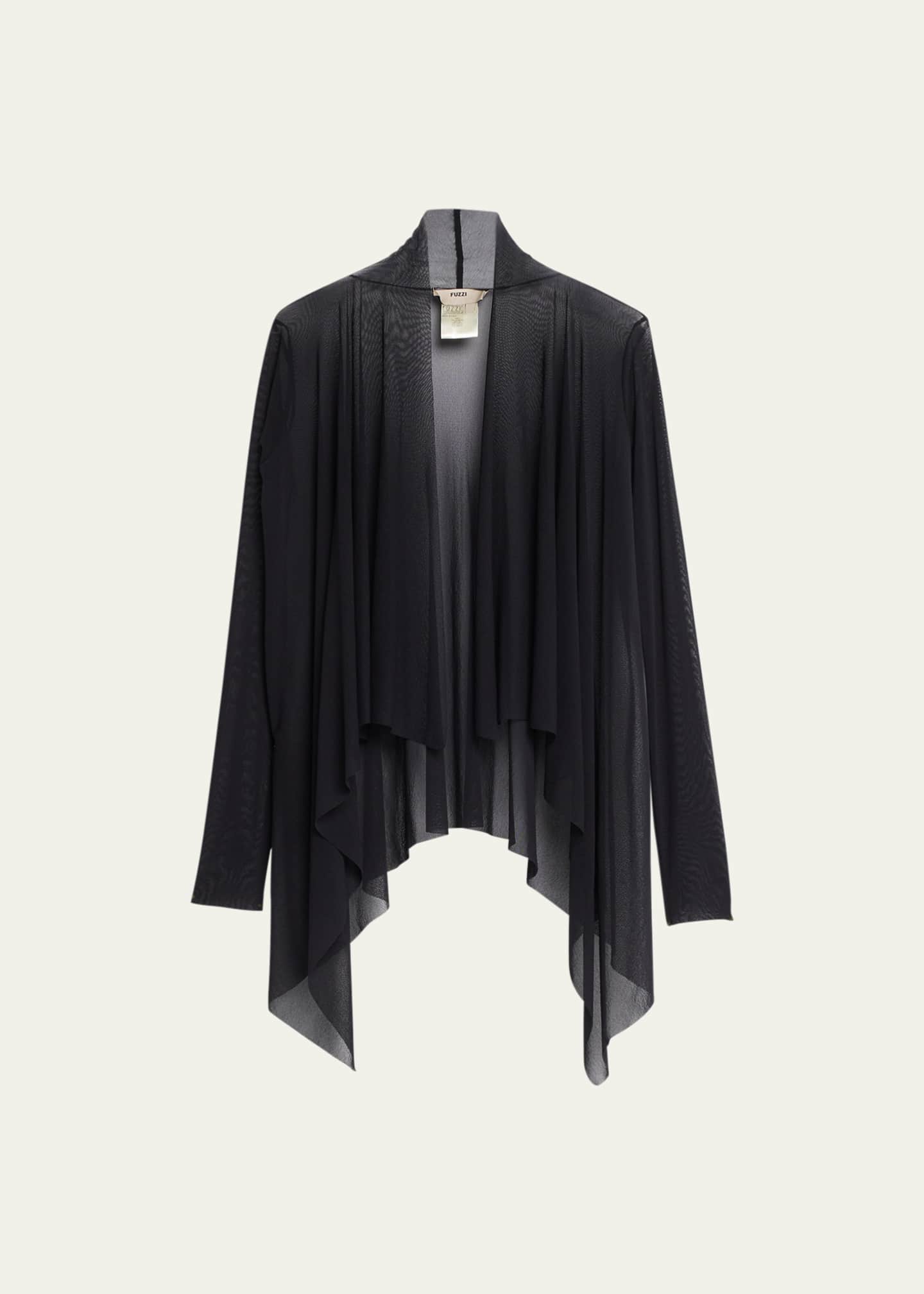 Fuzzi Open-Front Tulle Handkerchief Cardigan Image 1 of 5