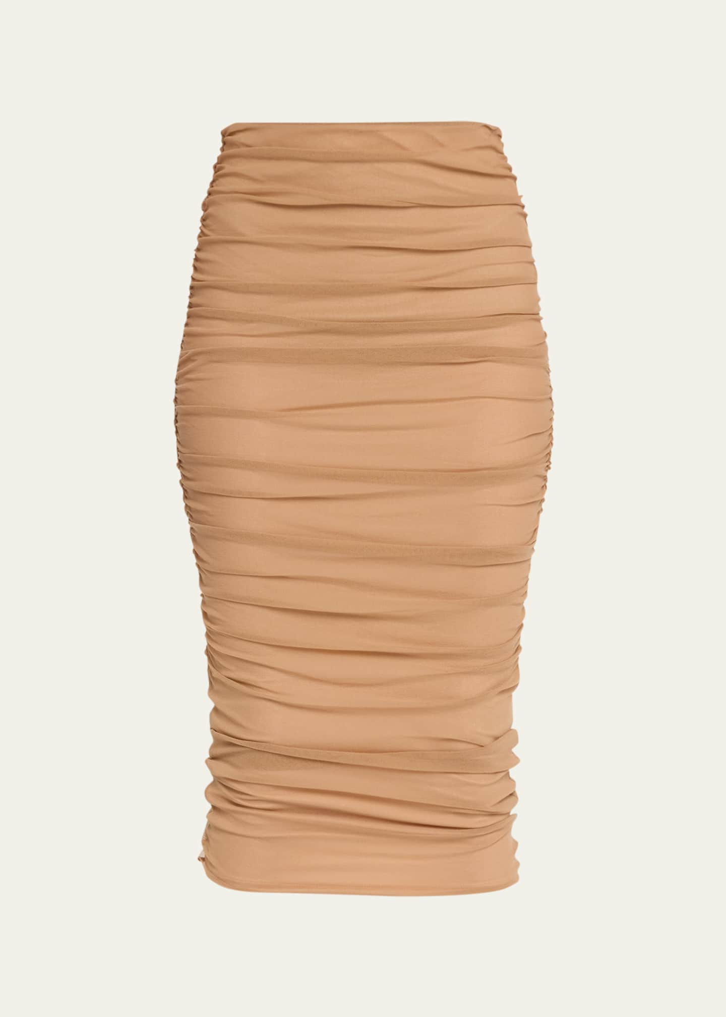 Fuzzi tulle mesh midi skirt discount