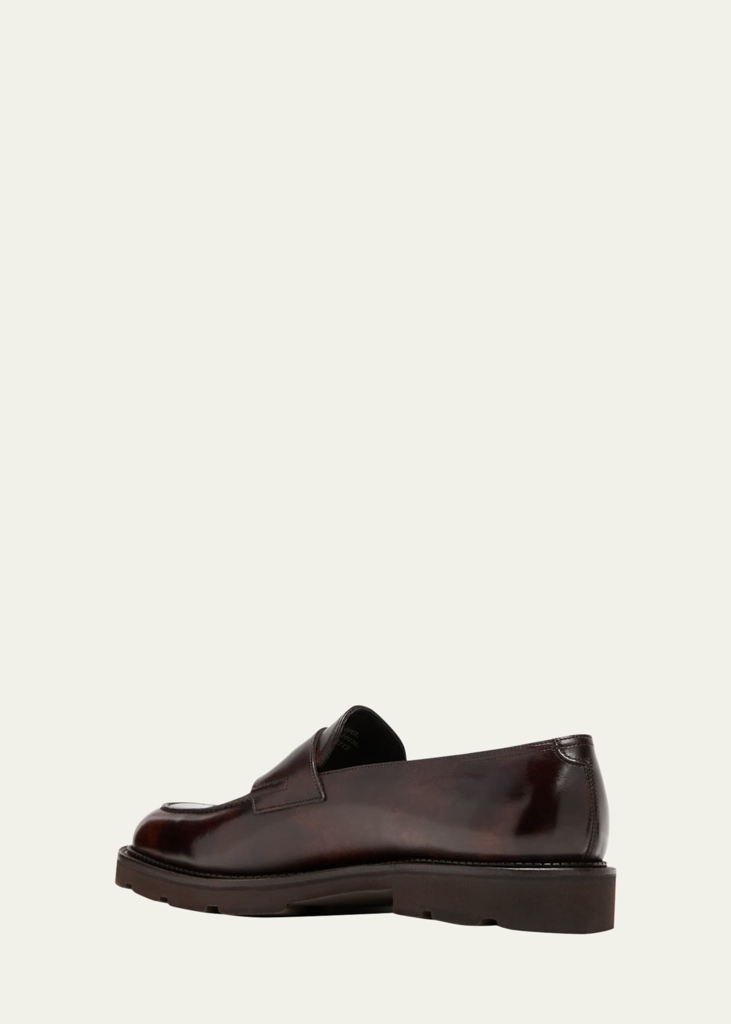 John Lobb Men's Lopez Apron-Toe Leather Penny Loafers Image 4 of 5