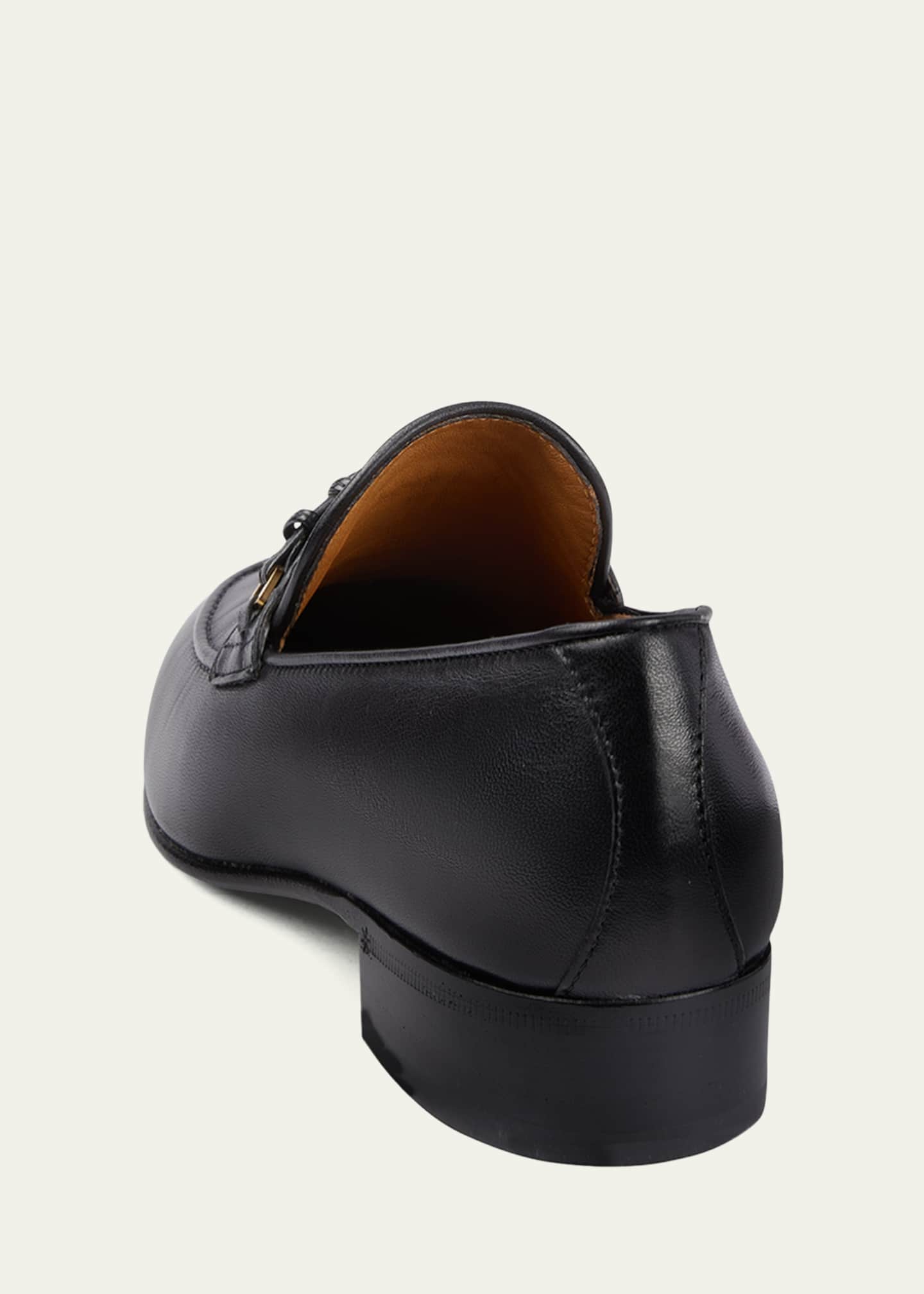 Gucci Ed Leather Medallion Strap Loafers Image 2 of 3