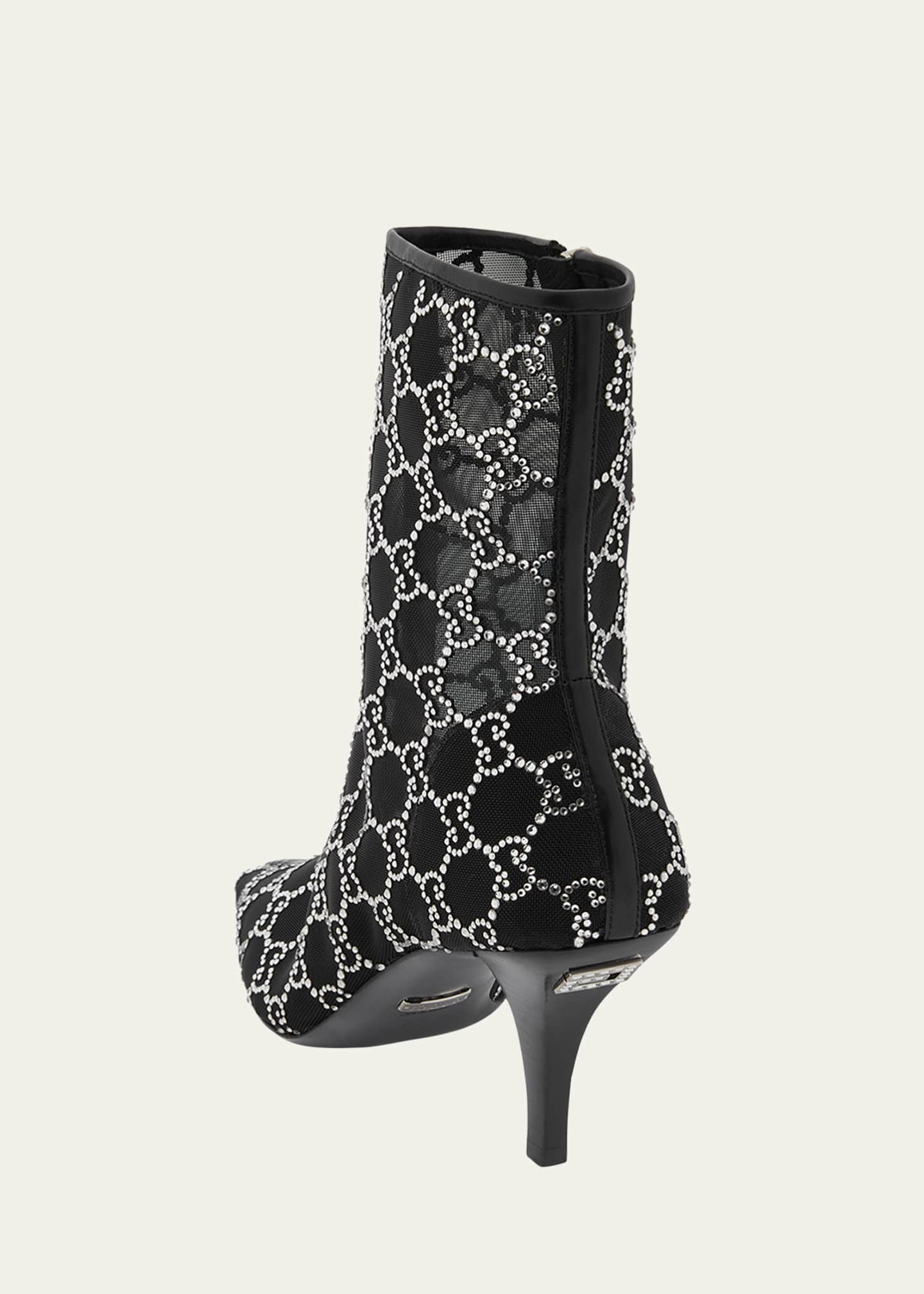 Gucci Demi Crystal Mesh Ankle Booties - Bergdorf Goodman