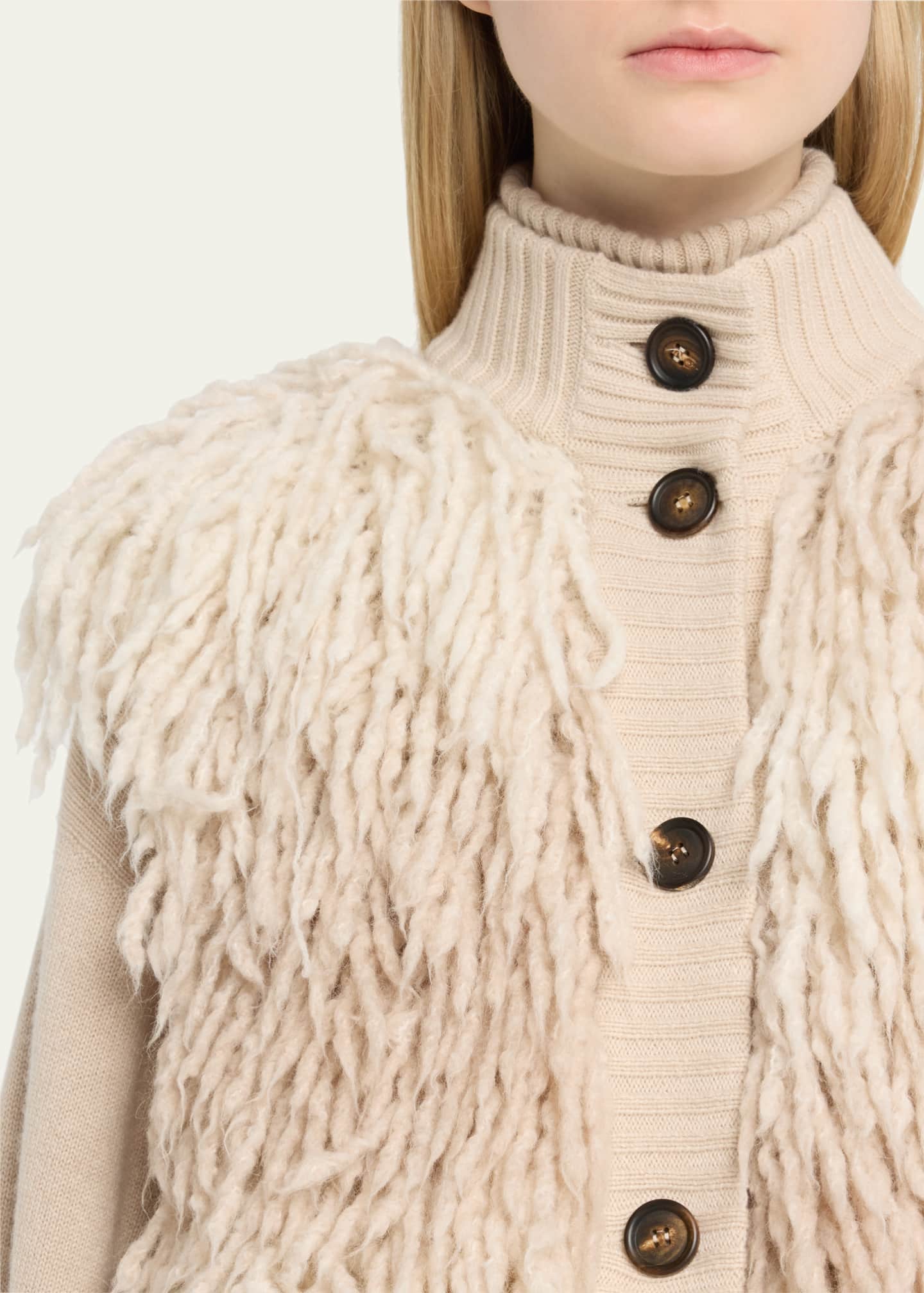 Brunello Cucinelli Alpaca Degrade Fringe Vest