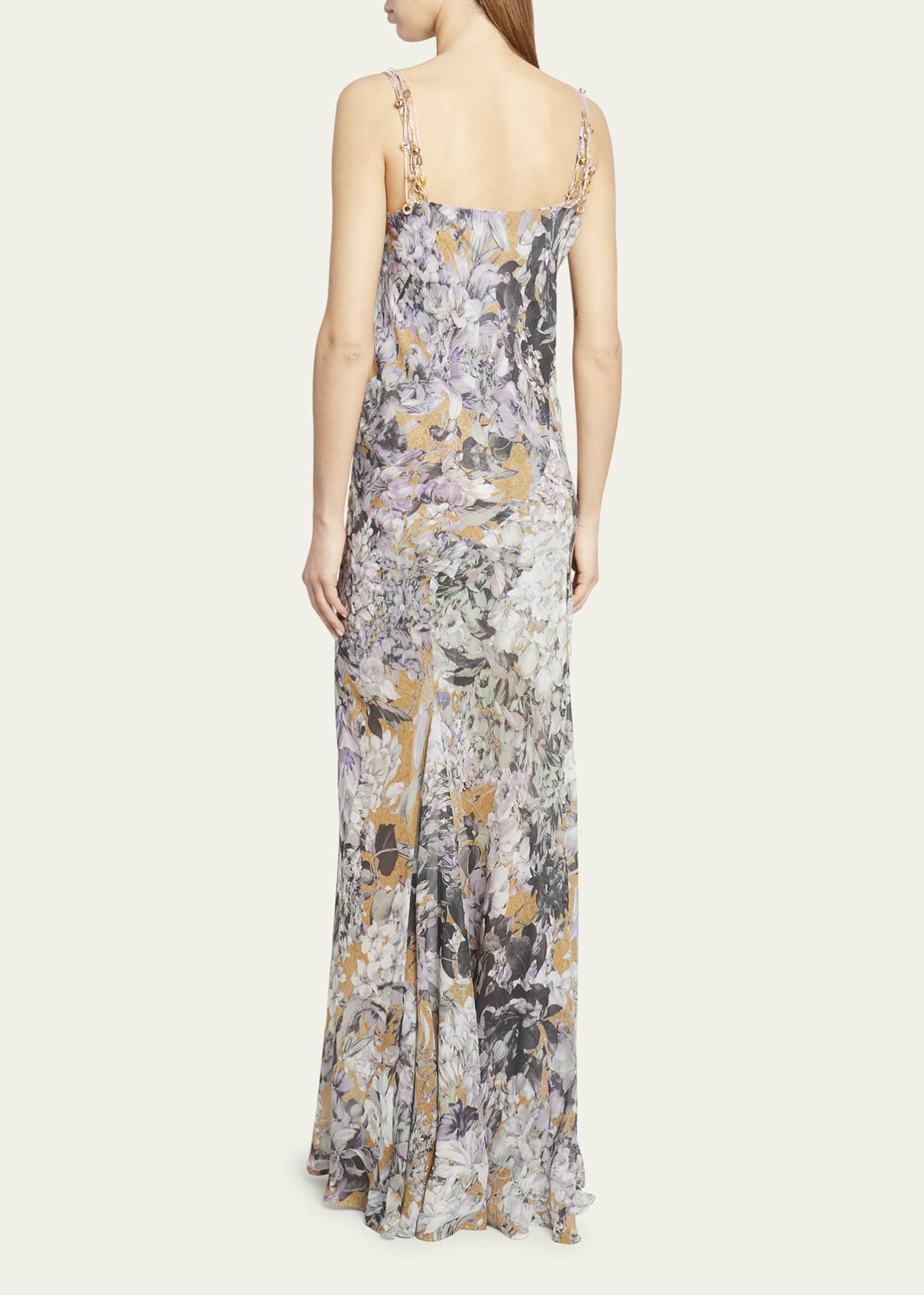 Dries Van Noten Deryl Floral Print Slip Dress with Beaded ...