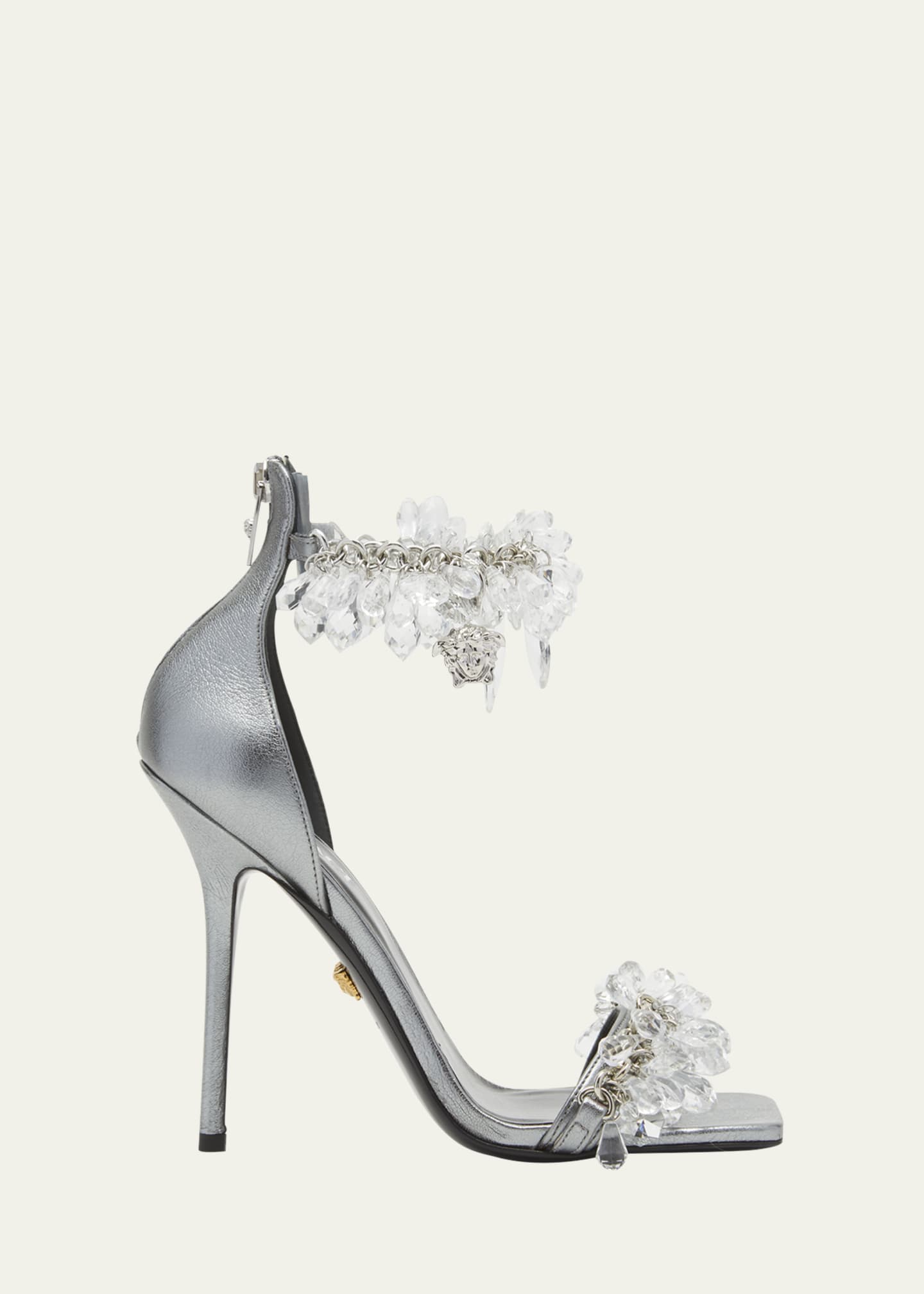 Versace silver top heels