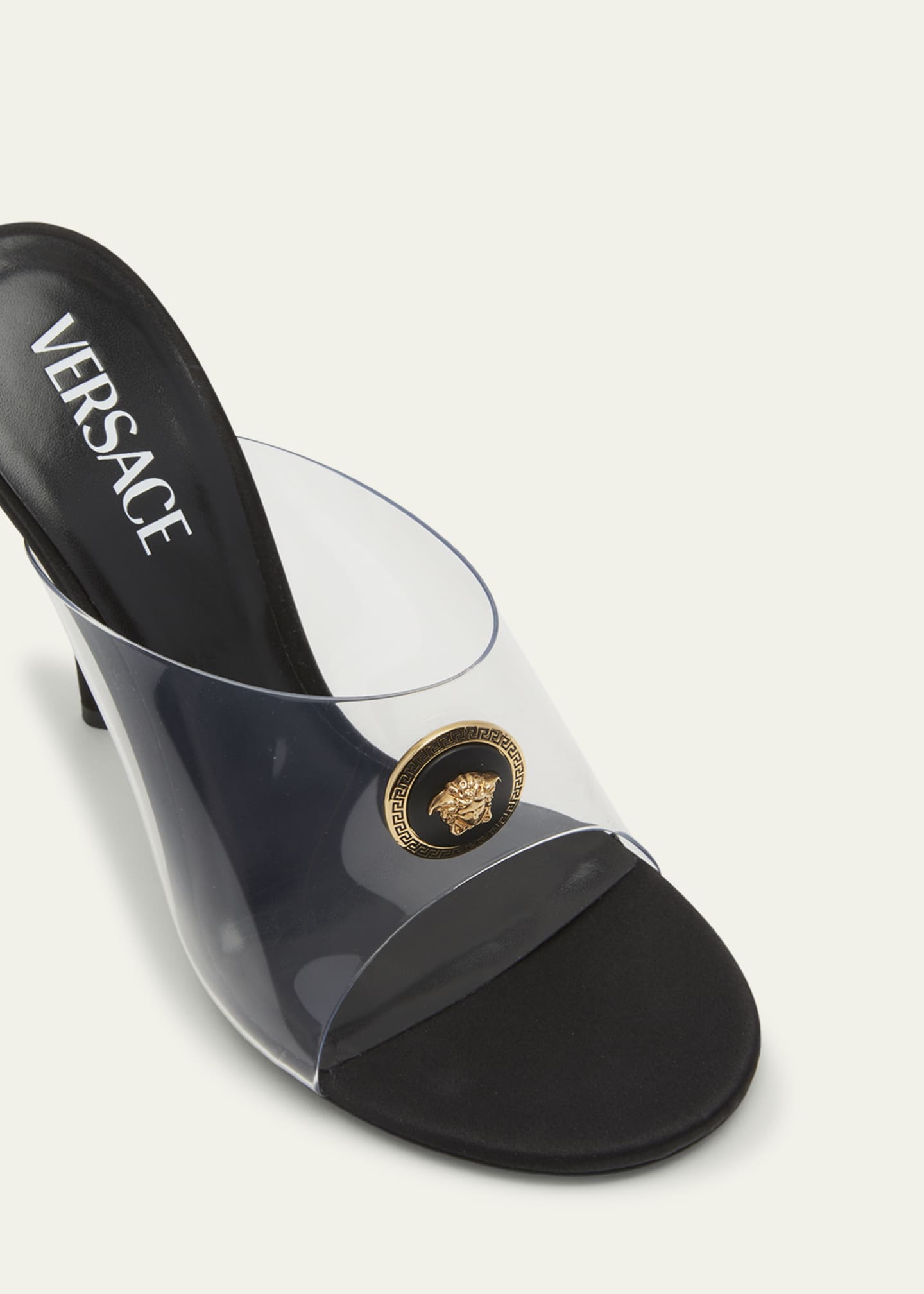 Versace clear mules on sale