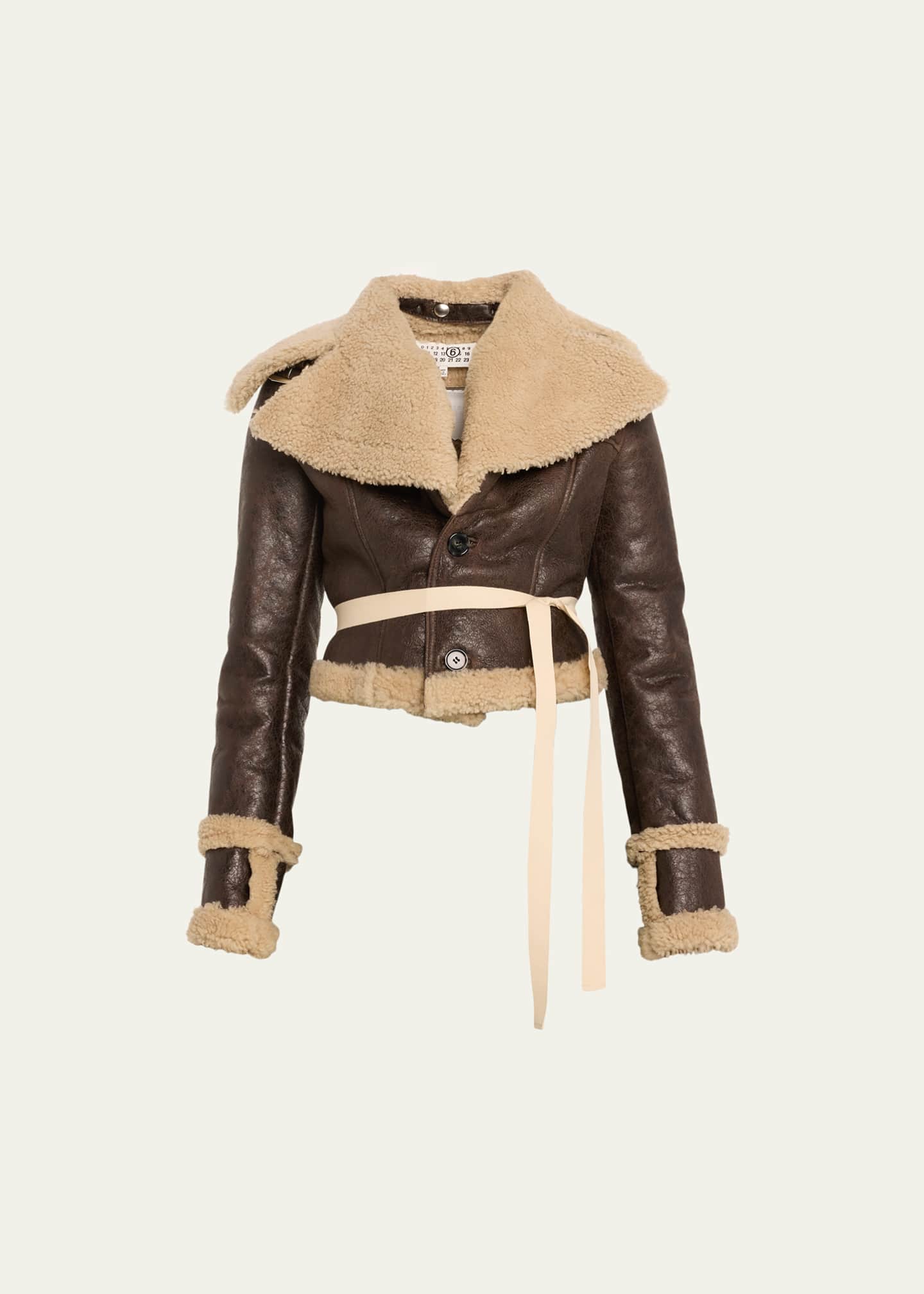 Crop clearance shearling jacket
