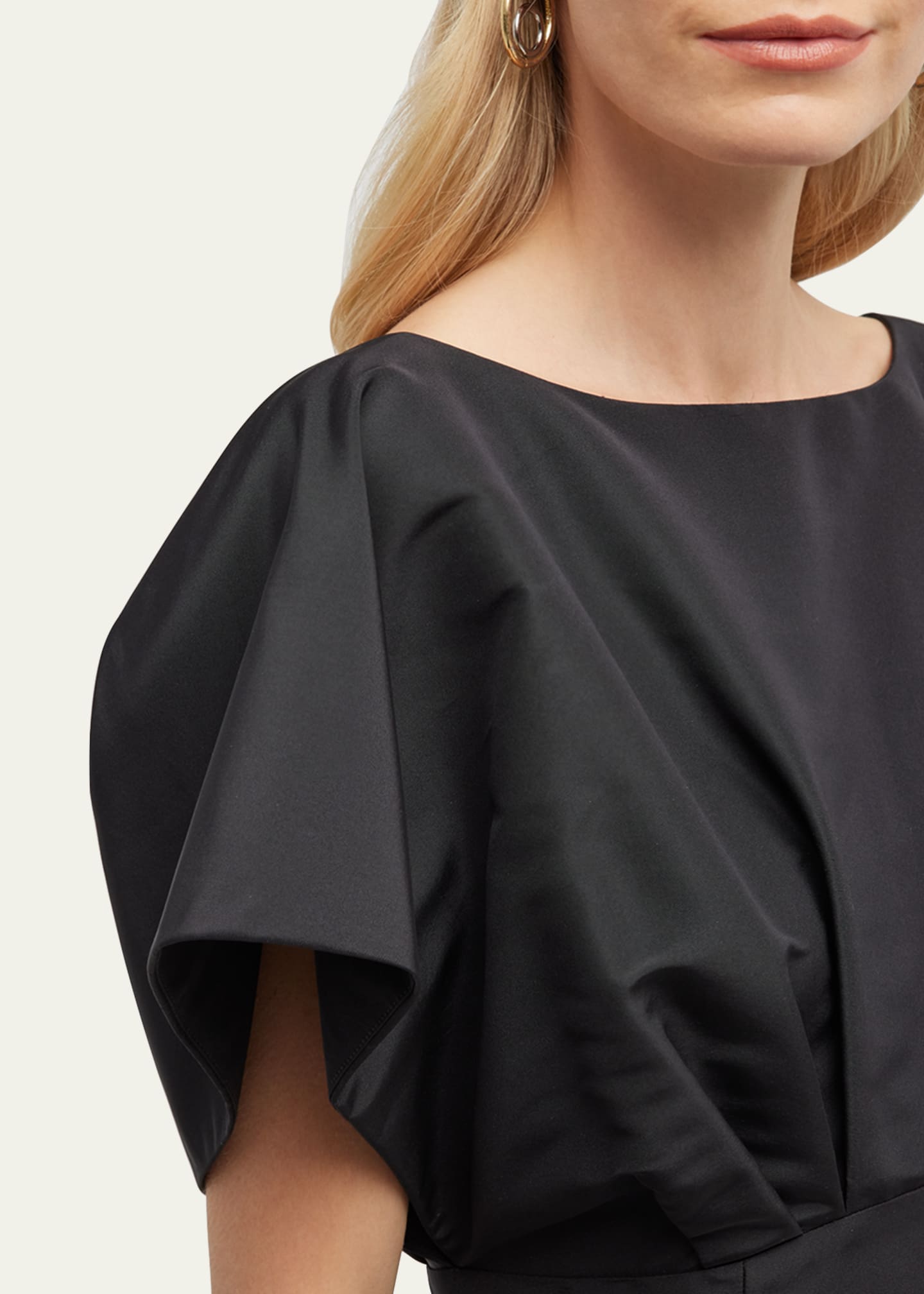 Carolina Herrera Silk Column Gown with Fan Bodice Image 5 of 5