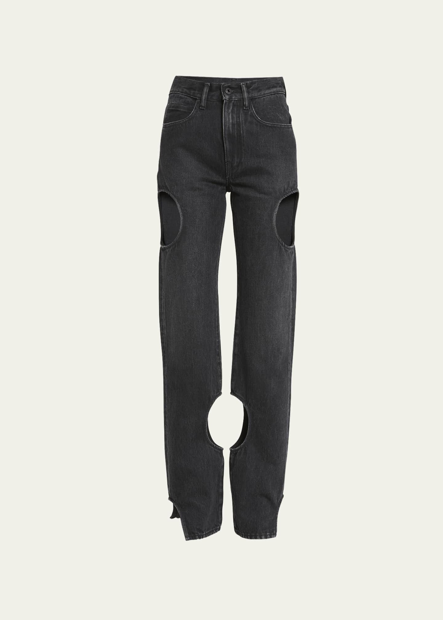 Off White Meteor Cutout Denim Pants Bergdorf Goodman