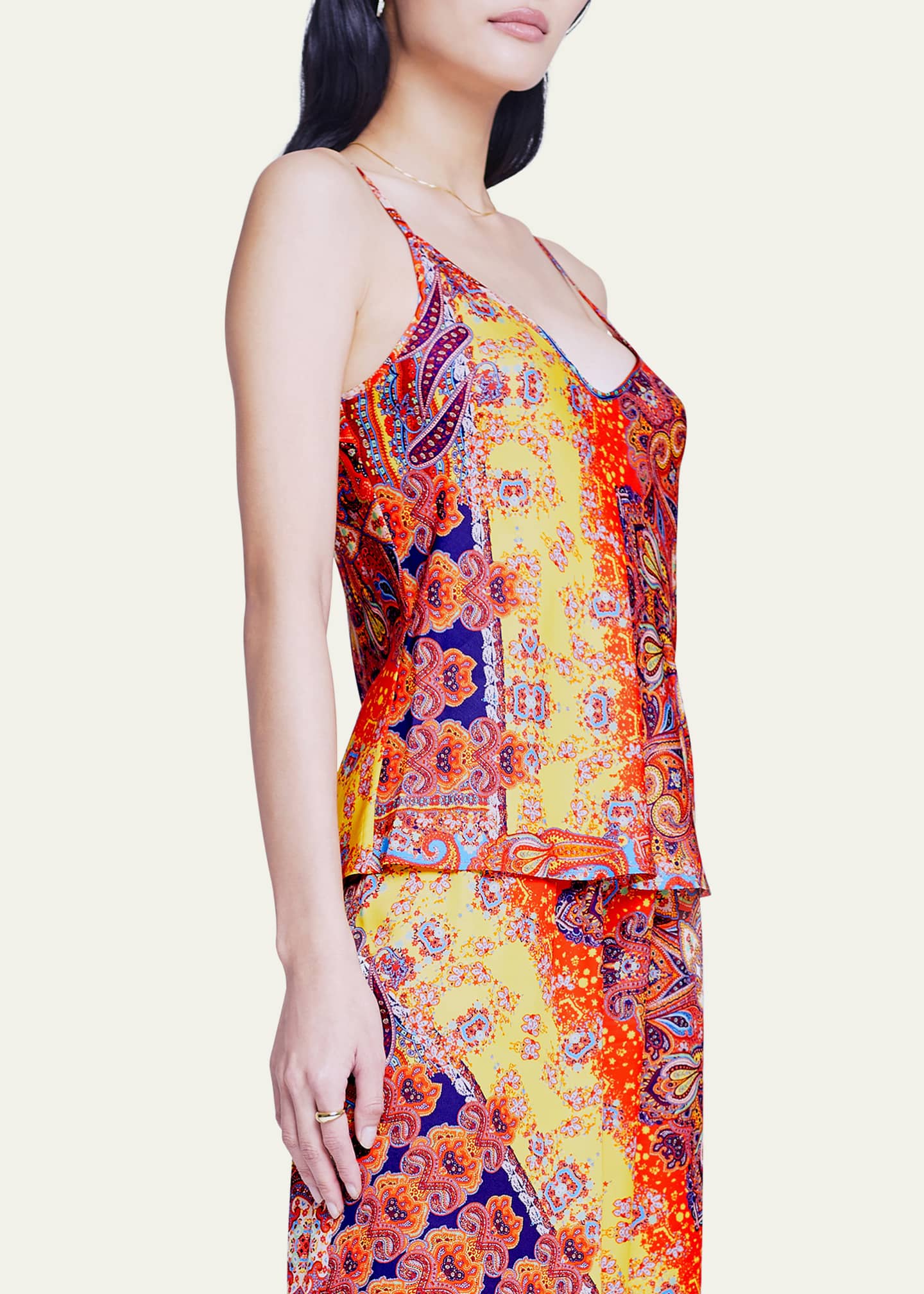 L'Agence Lexi V-Neck Paisley Camisole - Bergdorf Goodman