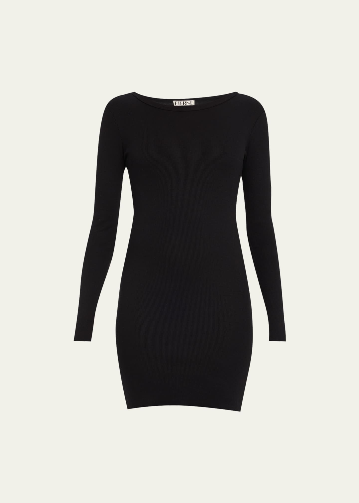 Eterne Long-Sleeve Crewneck Knit Mini Dress Image 1 of 5