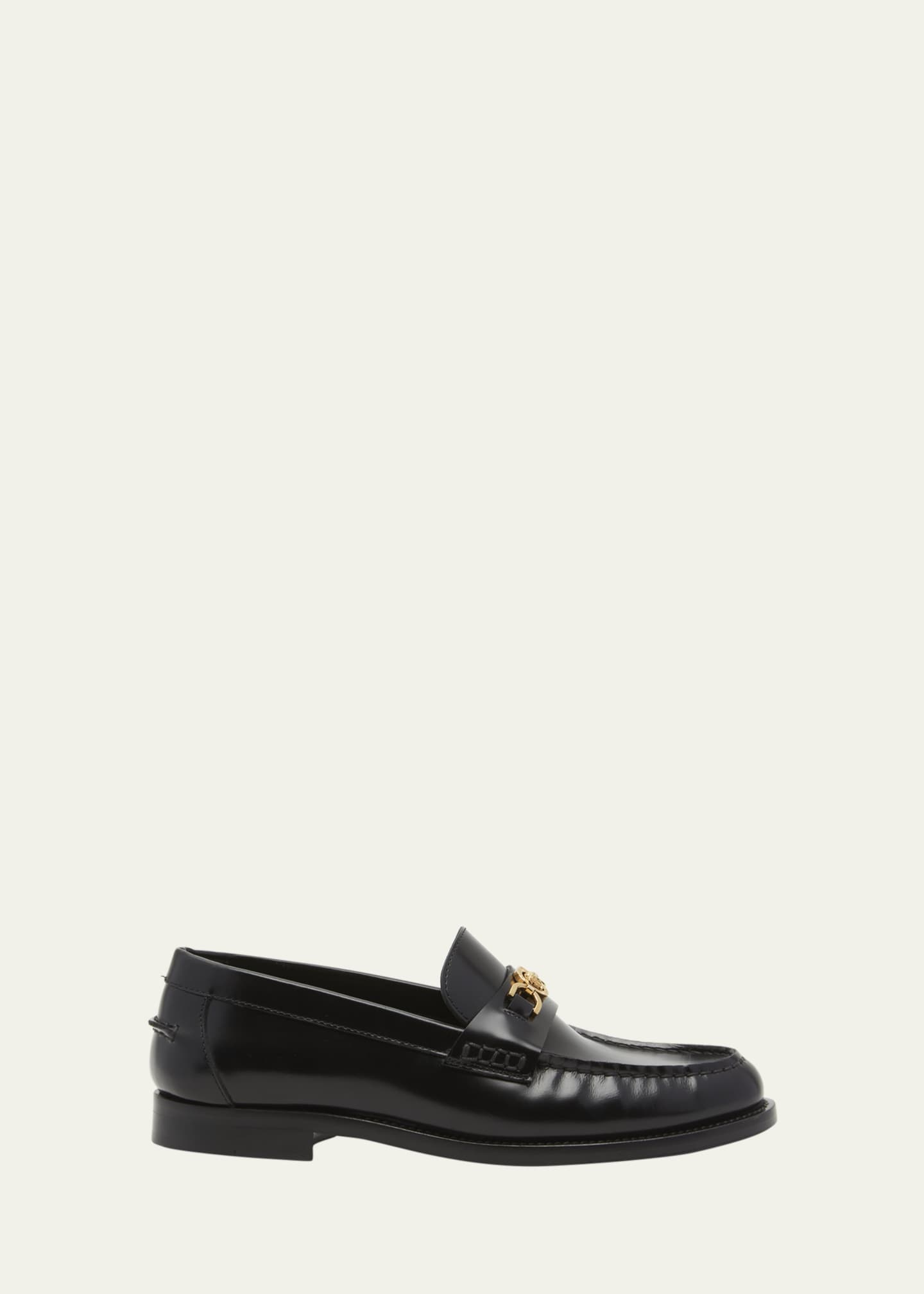 Versace Medusa Chain Leather Loafers Bergdorf Goodman