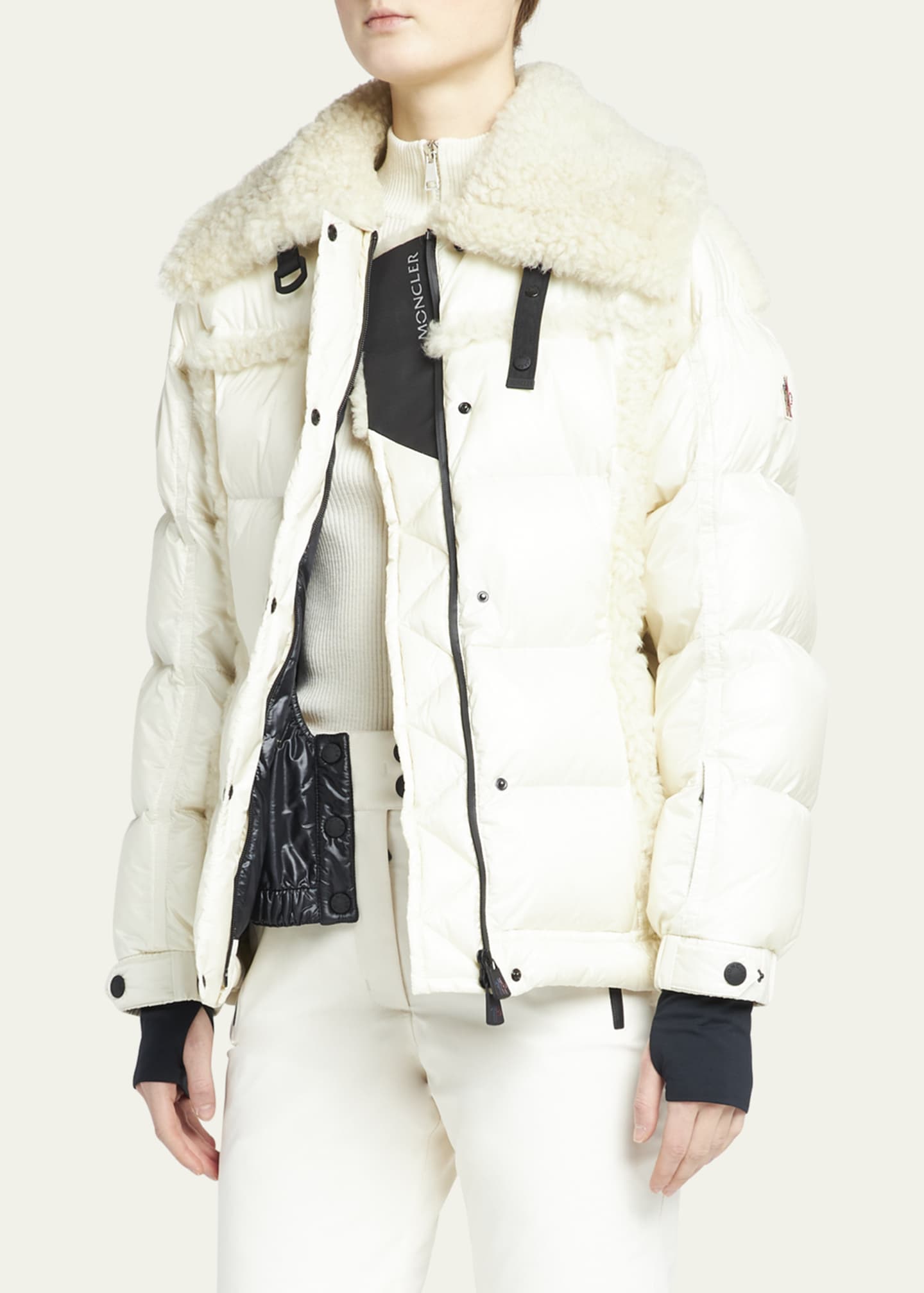 Moncler Grenoble Biollay Puffer Jacket with Shearling Trim - Bergdorf ...