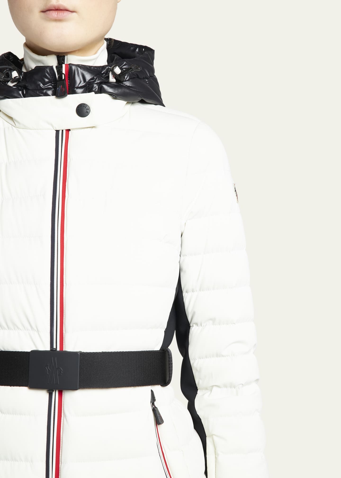 Bruche Contrast Belted Puffer Jacket