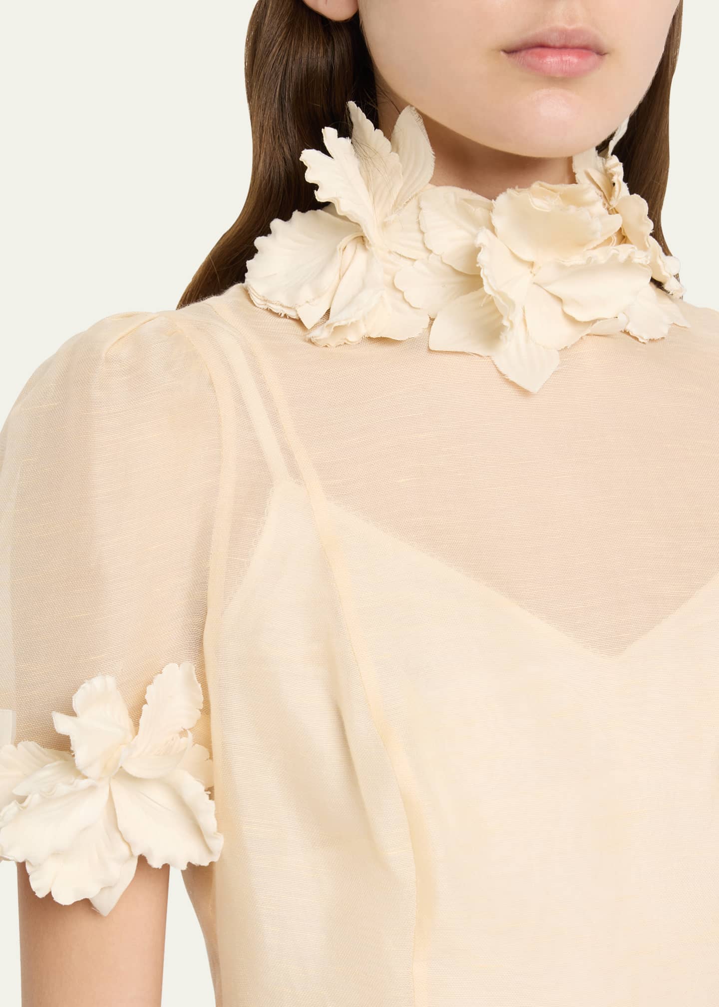 Zimmermann Luminosity Liftoff Sheer Flower Top - Bergdorf Goodman