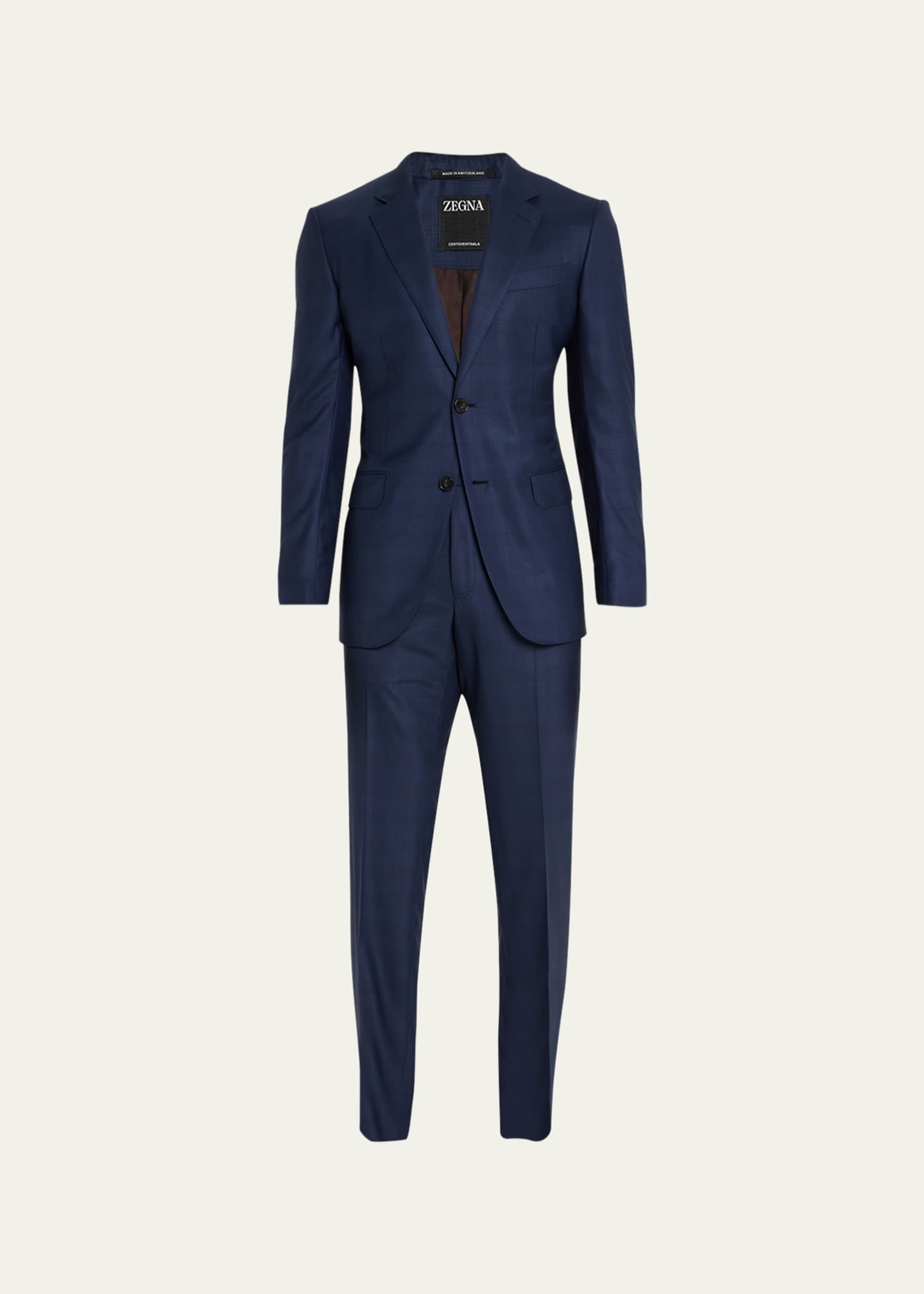 ZEGNA Men's Centoventimila Tonal Plaid Wool Suit Image 1 of 5