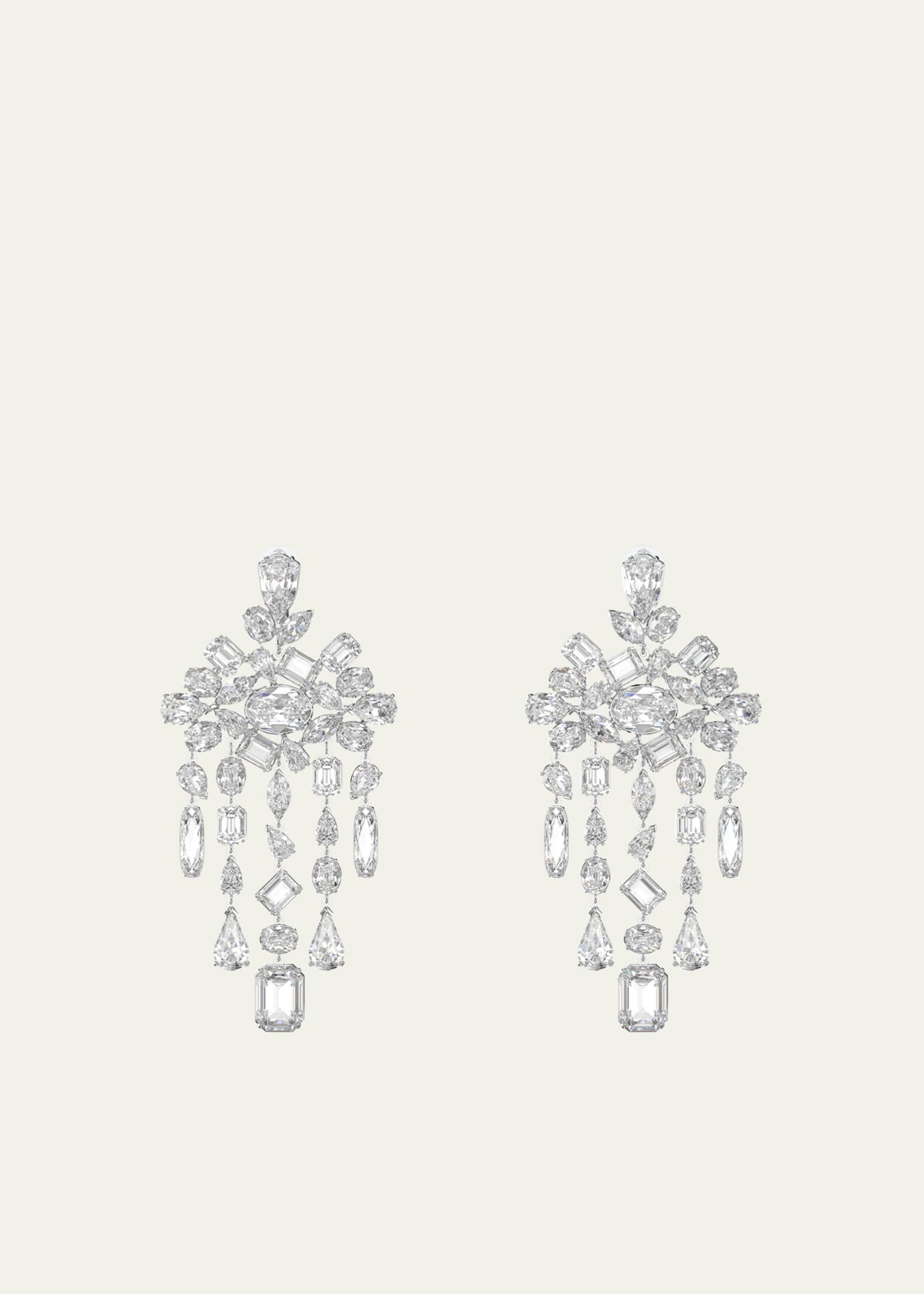 SWAROVSKI Gema RhodiumPlated Crystal Chandelier Earrings Bergdorf
