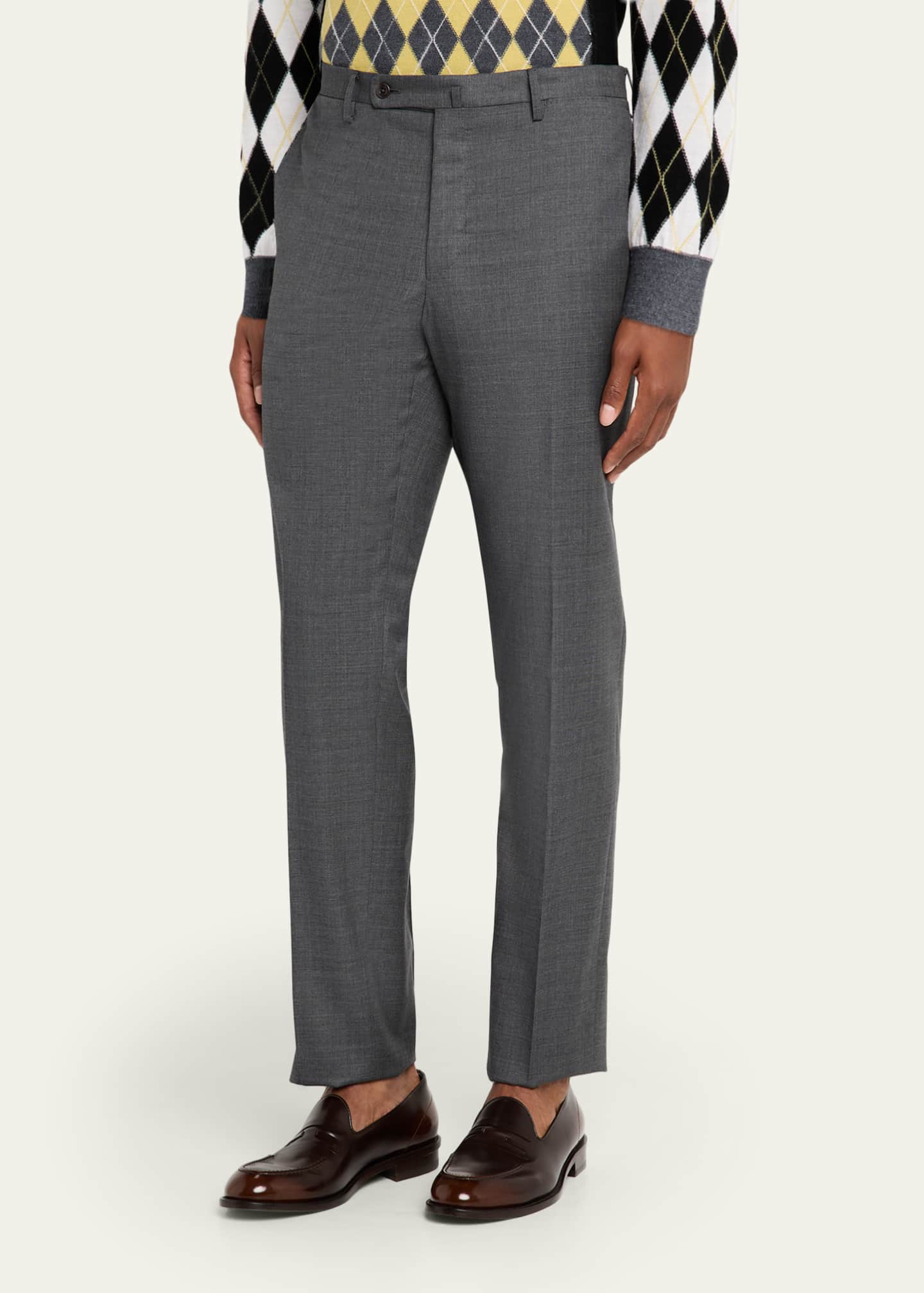 Incotex Men's Wool Sharkskin Dress Pants - Bergdorf Goodman