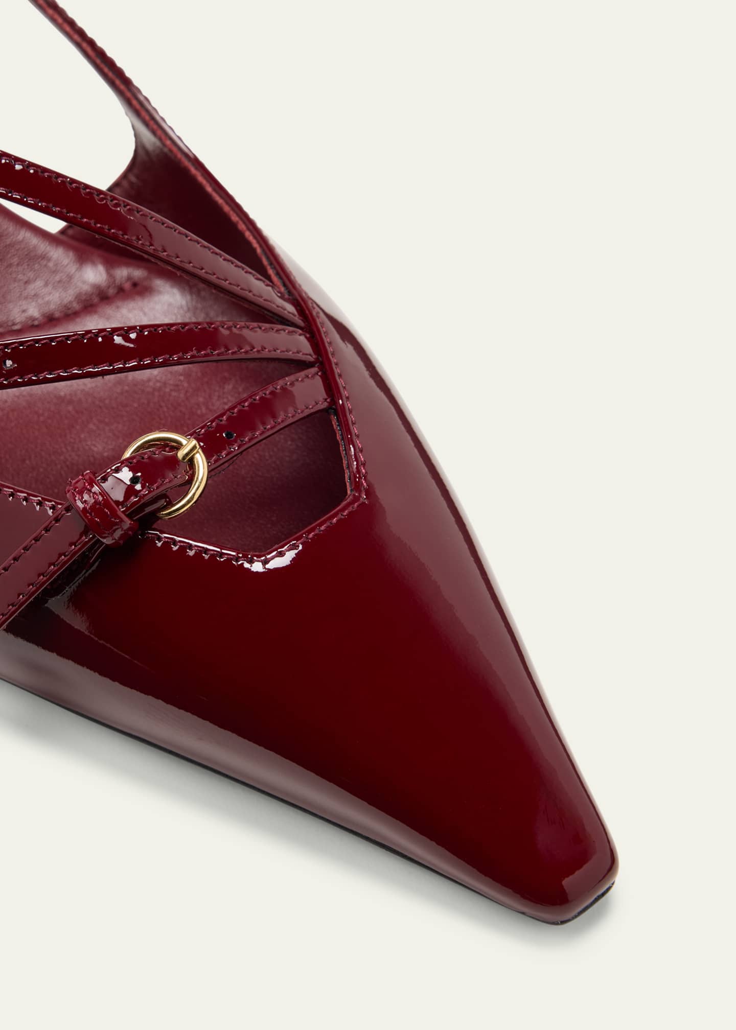 Miu Miu Patent Buckle-Trio Slingback Pumps - Bergdorf Goodman