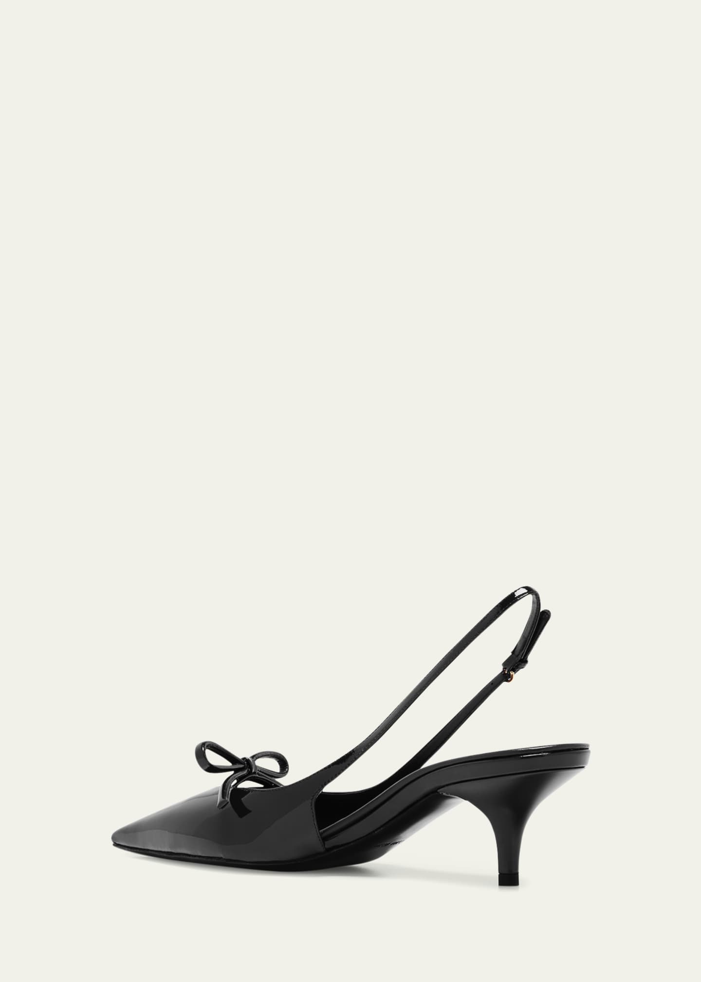 Miu Miu Patent Bow Kitten Heel Slingback Pumps