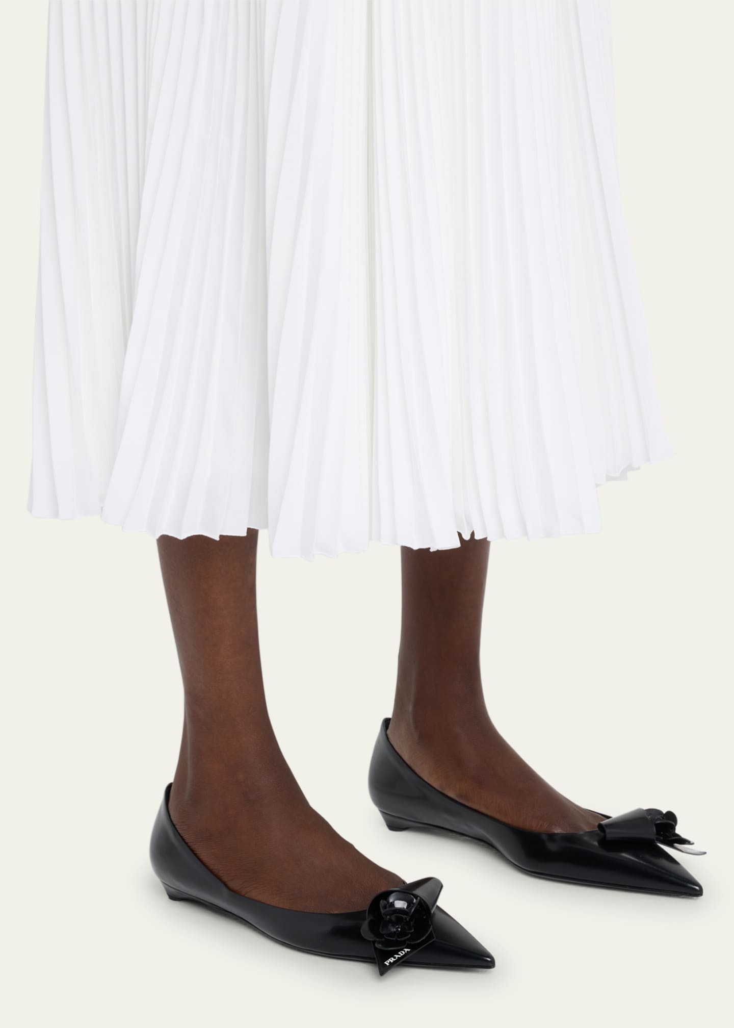 Prada leather flats hot sale