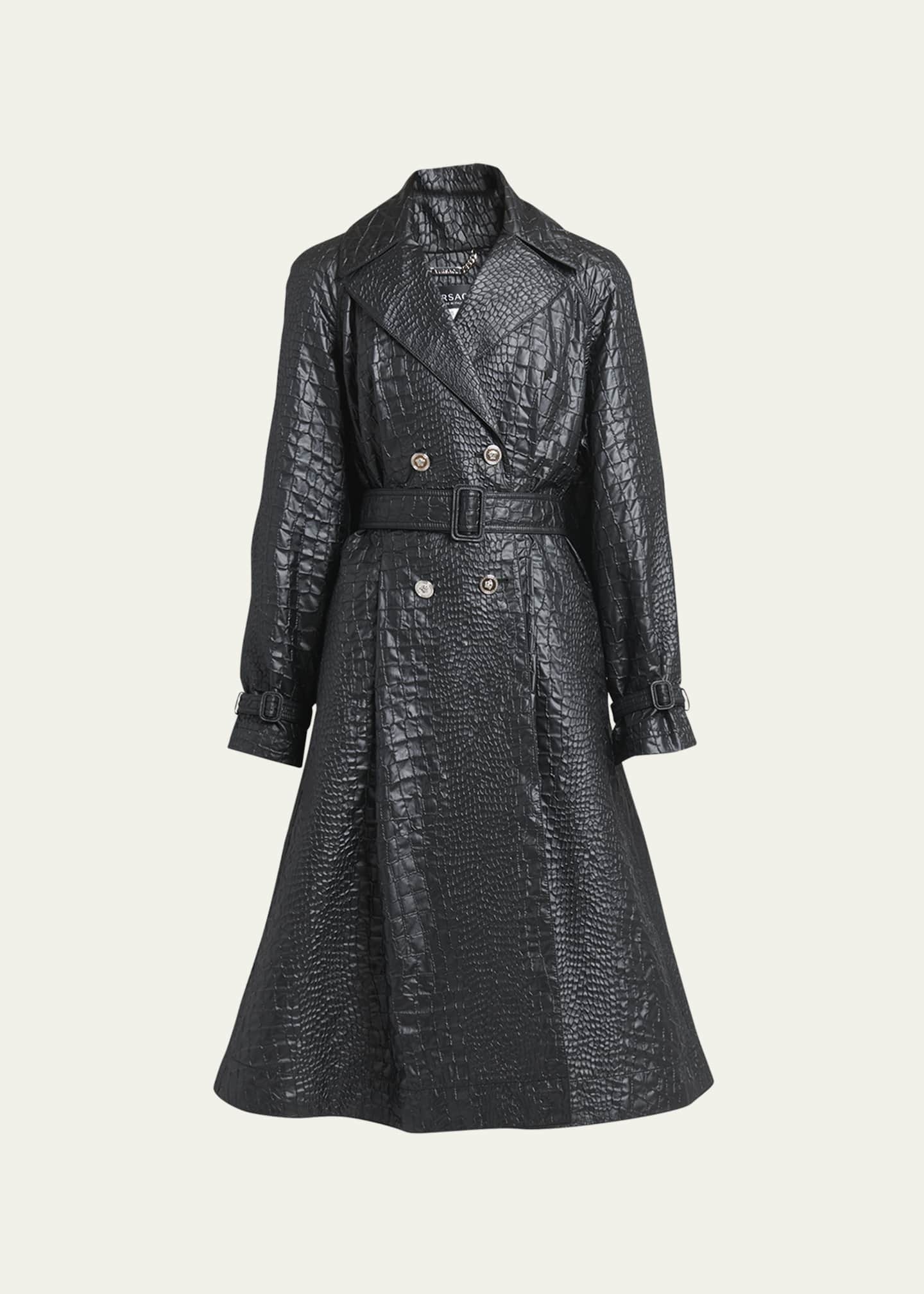 Versace leather trench coat new arrivals