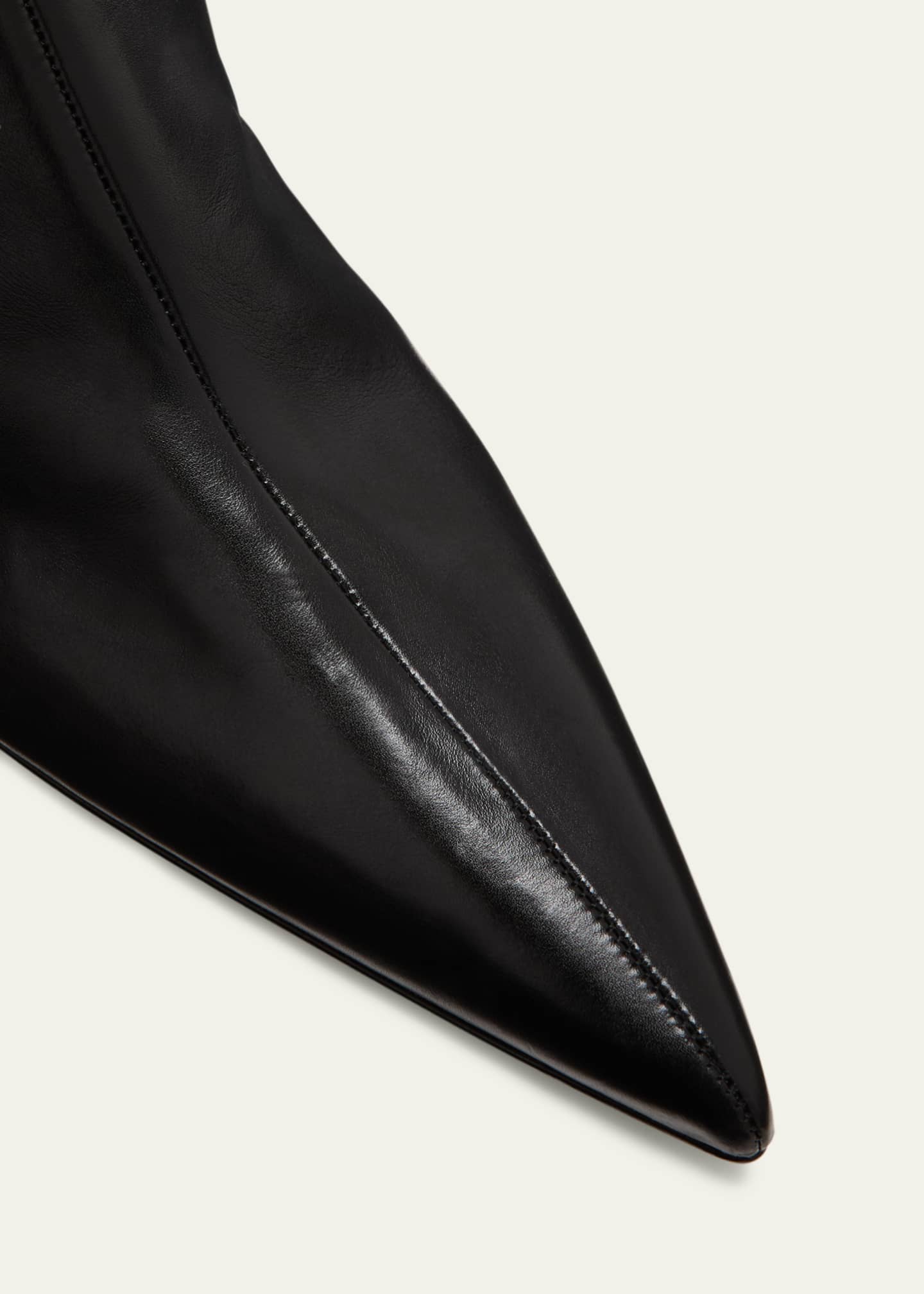 THE ROW Sling Leather Stiletto Mid Boots - Bergdorf Goodman