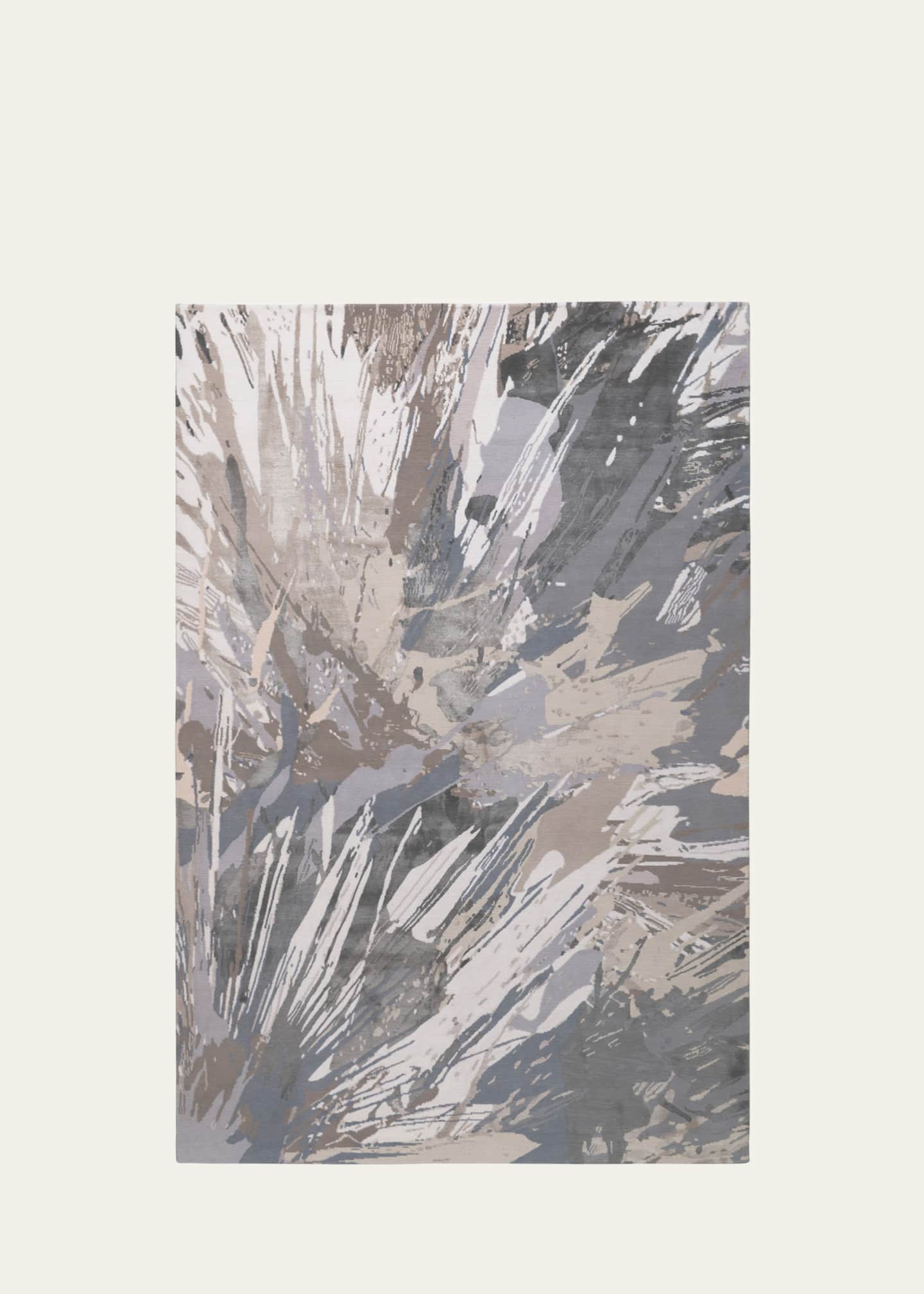 The Rug Company x Mary Katrantzou Splatter Silver Hand-Knotted Rug, 6' x 9'