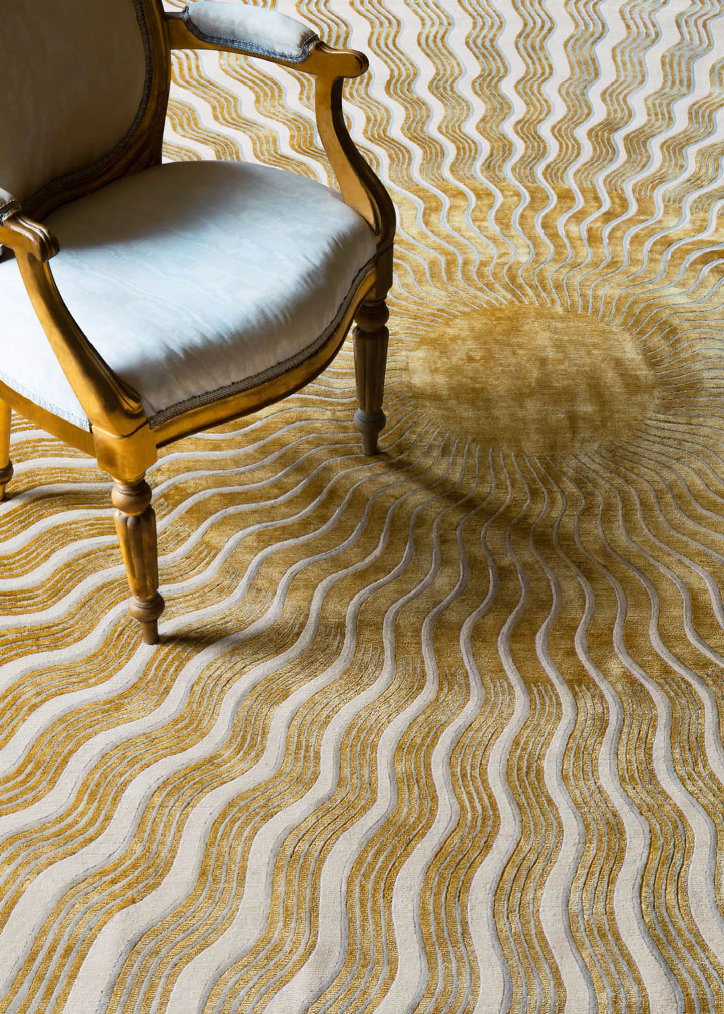 The Rug Company x Mary Katrantzou Sunray Gold Hand-Knotted Rug, 6' x 9' Image 2 of 4